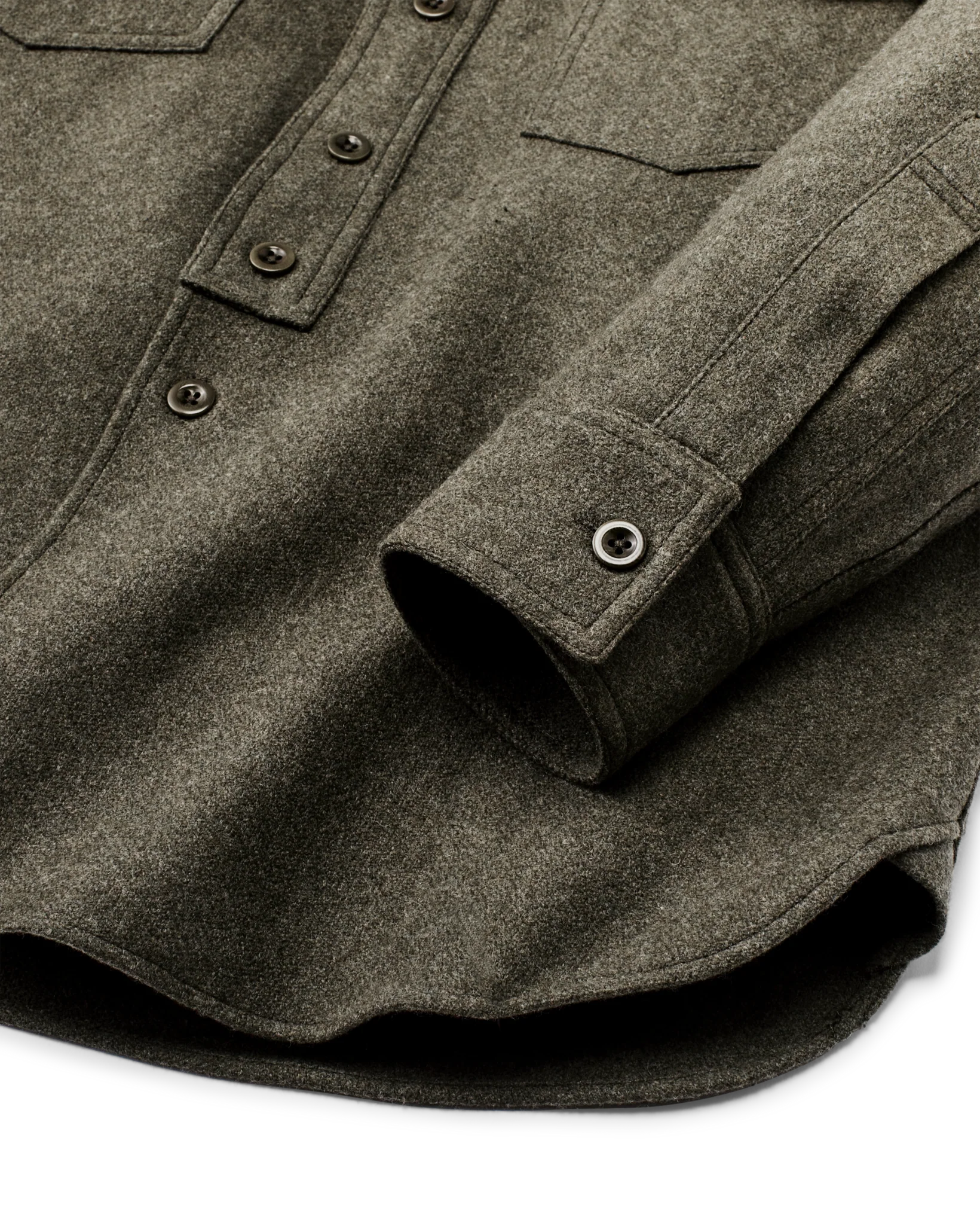 1922 Archive Wool Shirt - Dark Olive - Image 4