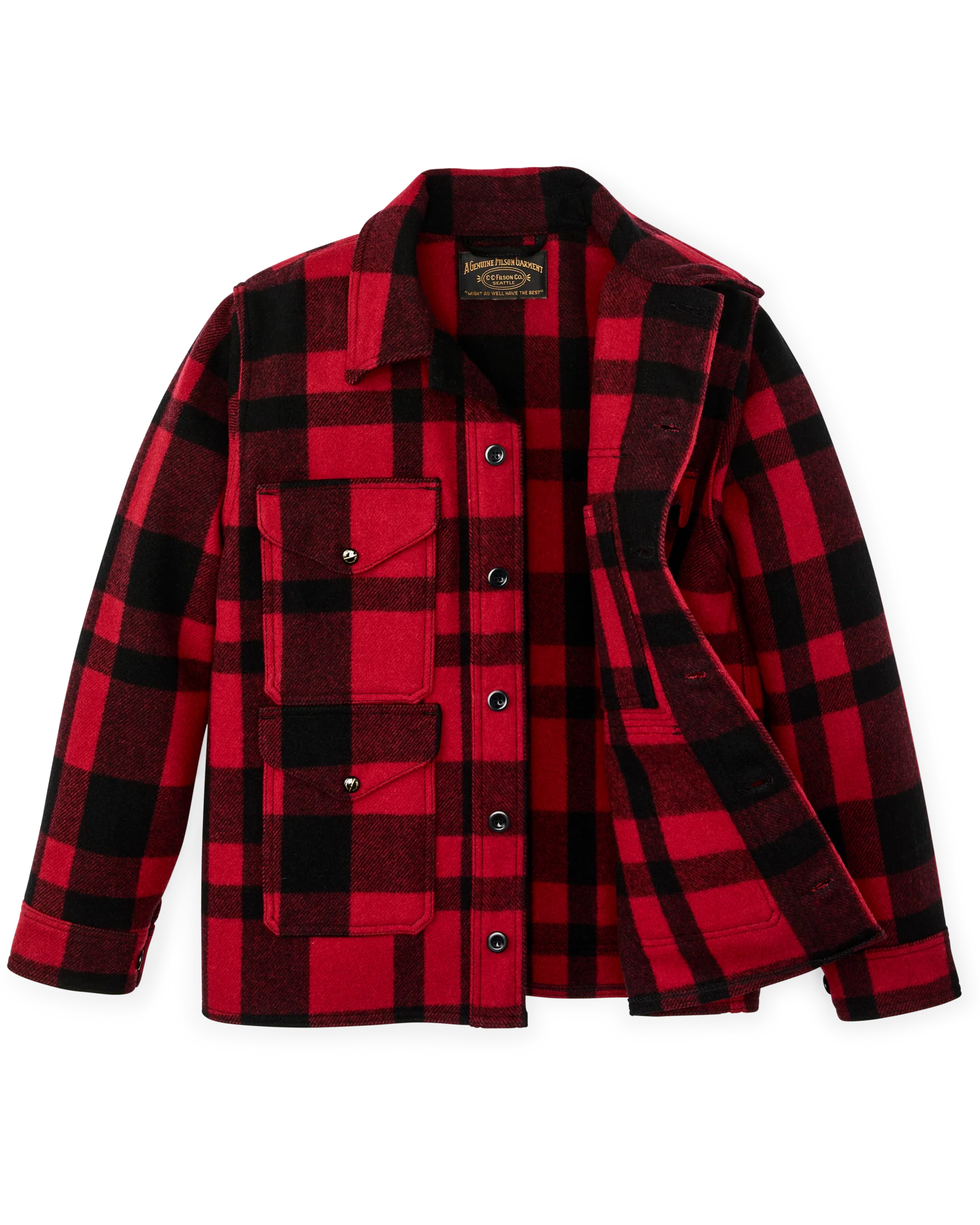 1940s Mackinaw Wool Cruiser Jacket - Red / Black Heritage Plaid - Image 3