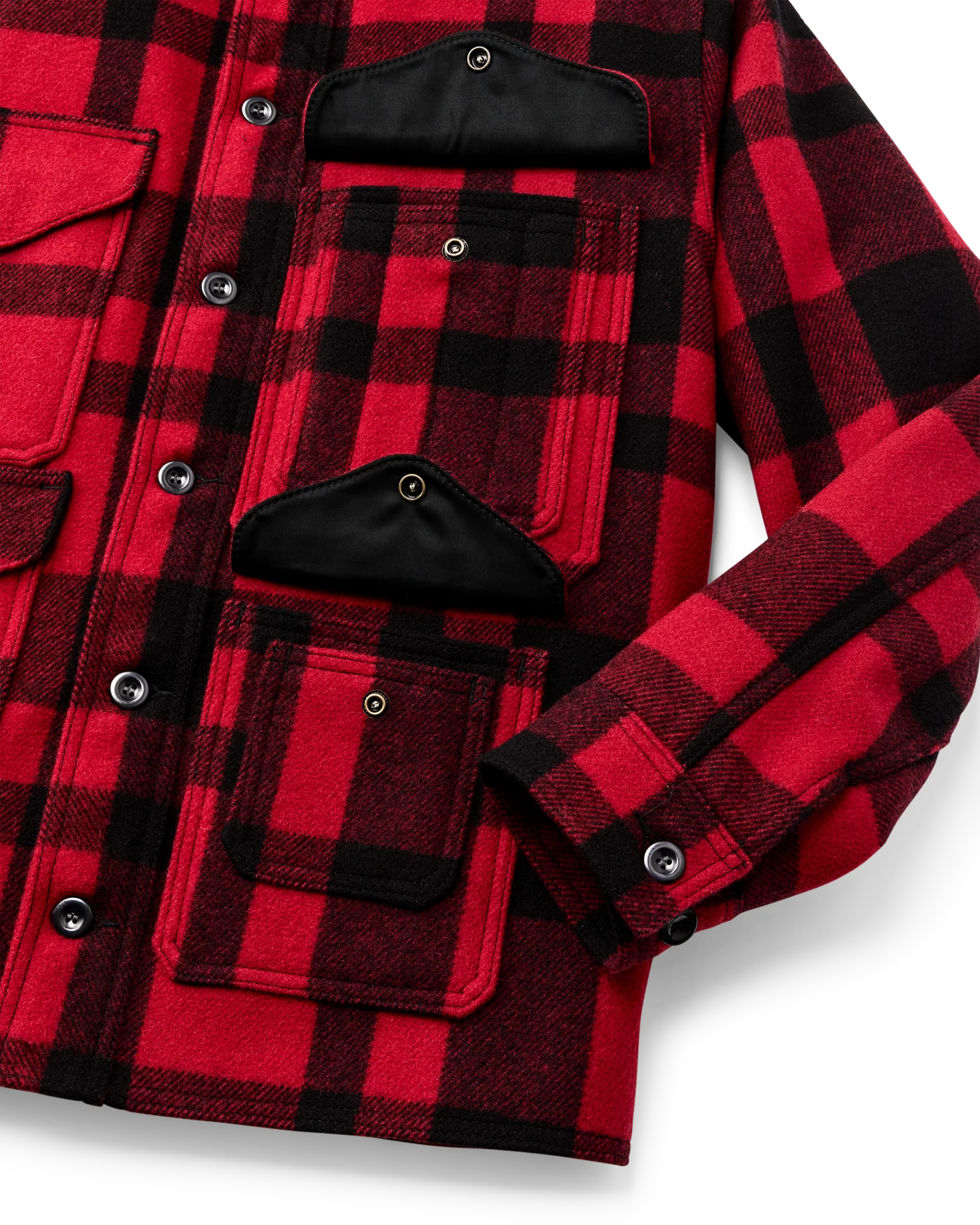 1940s Mackinaw Wool Cruiser Jacket - Red / Black Heritage Plaid - Image 4
