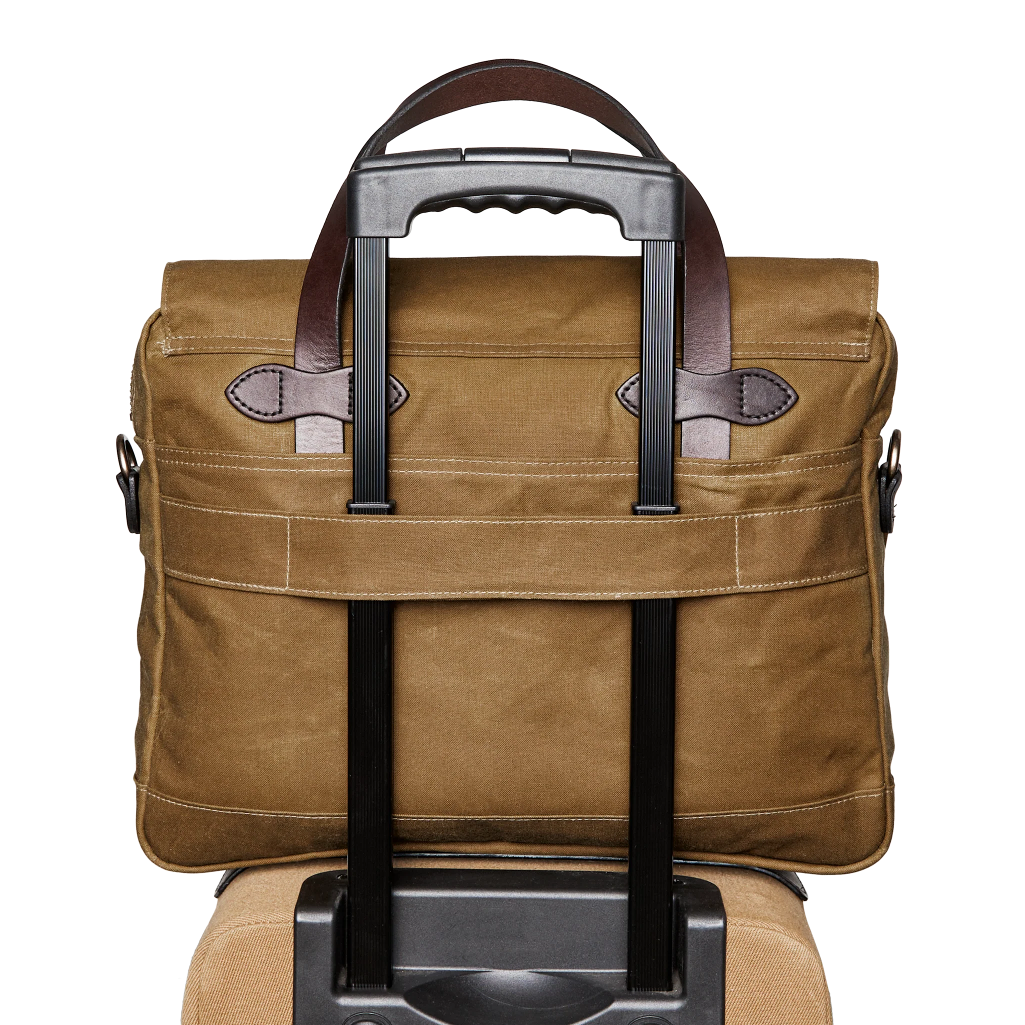 24 Hour Tin Cloth Briefcase - Dark Tan - Image 11