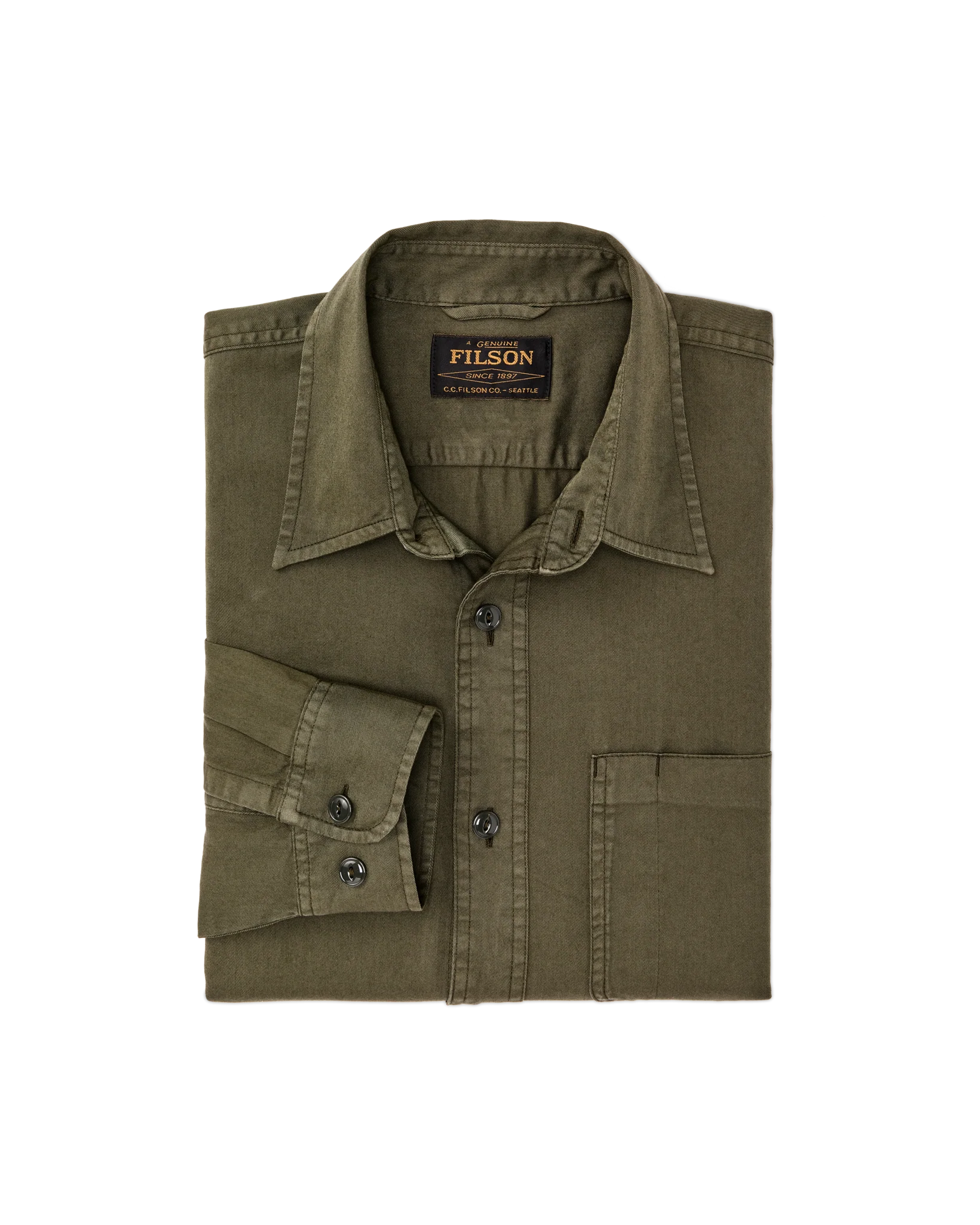 4.5-oz. Twill Shirt - Military Olive - Image 3
