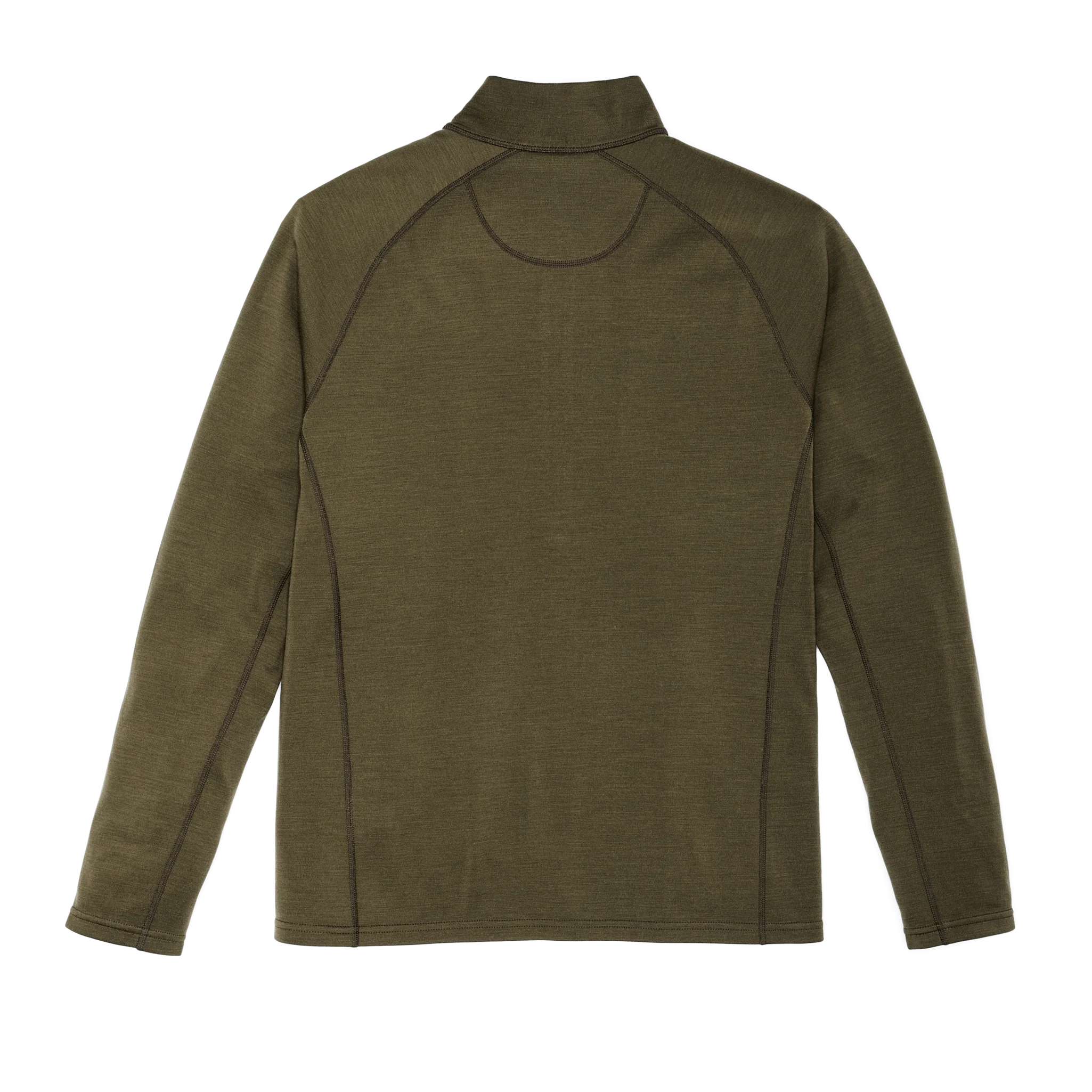 400g Merino Wool Long Sleeve Half-zip - Dark Olive - Image 2