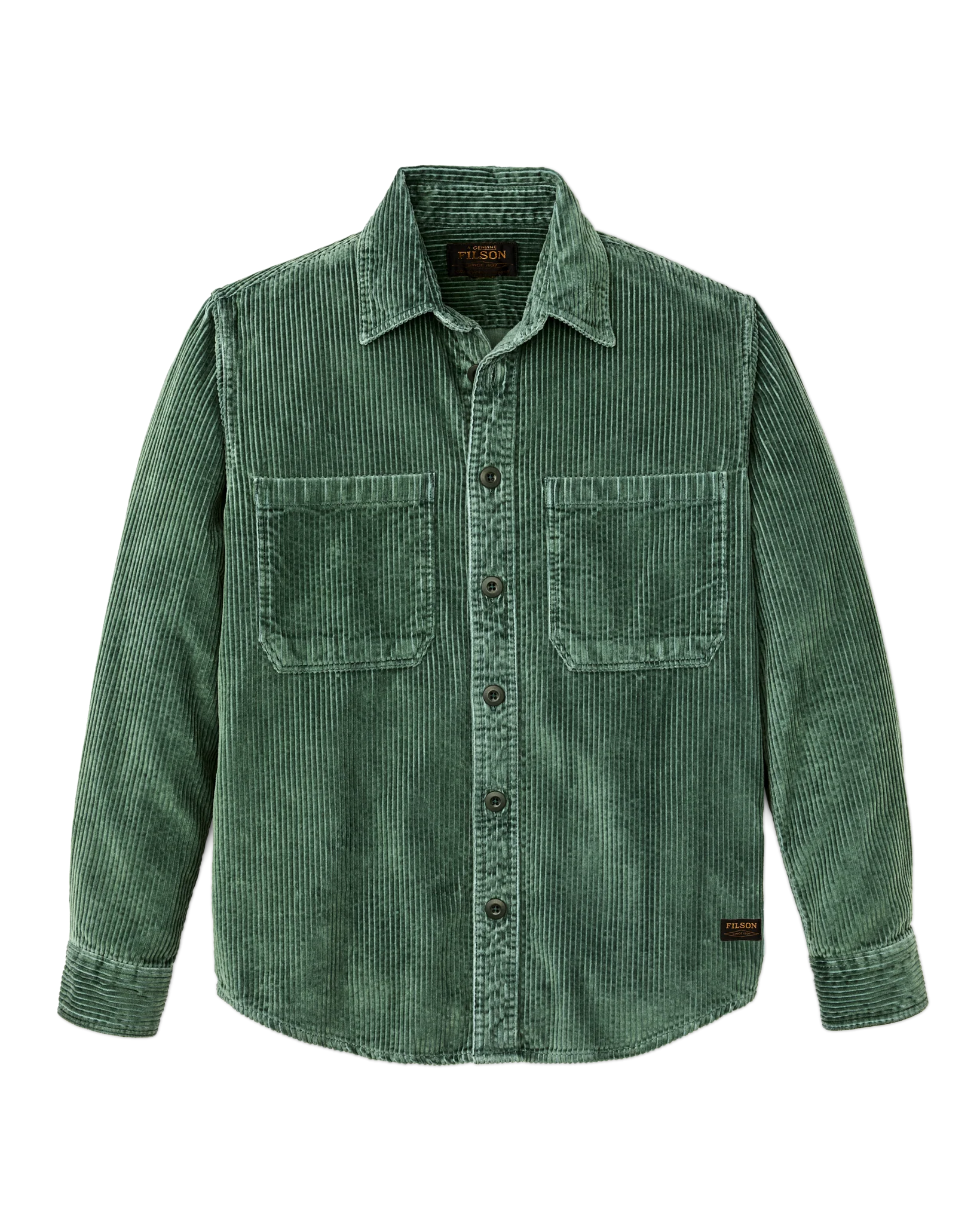 6-wale Corduroy Shirt - Seabed Green