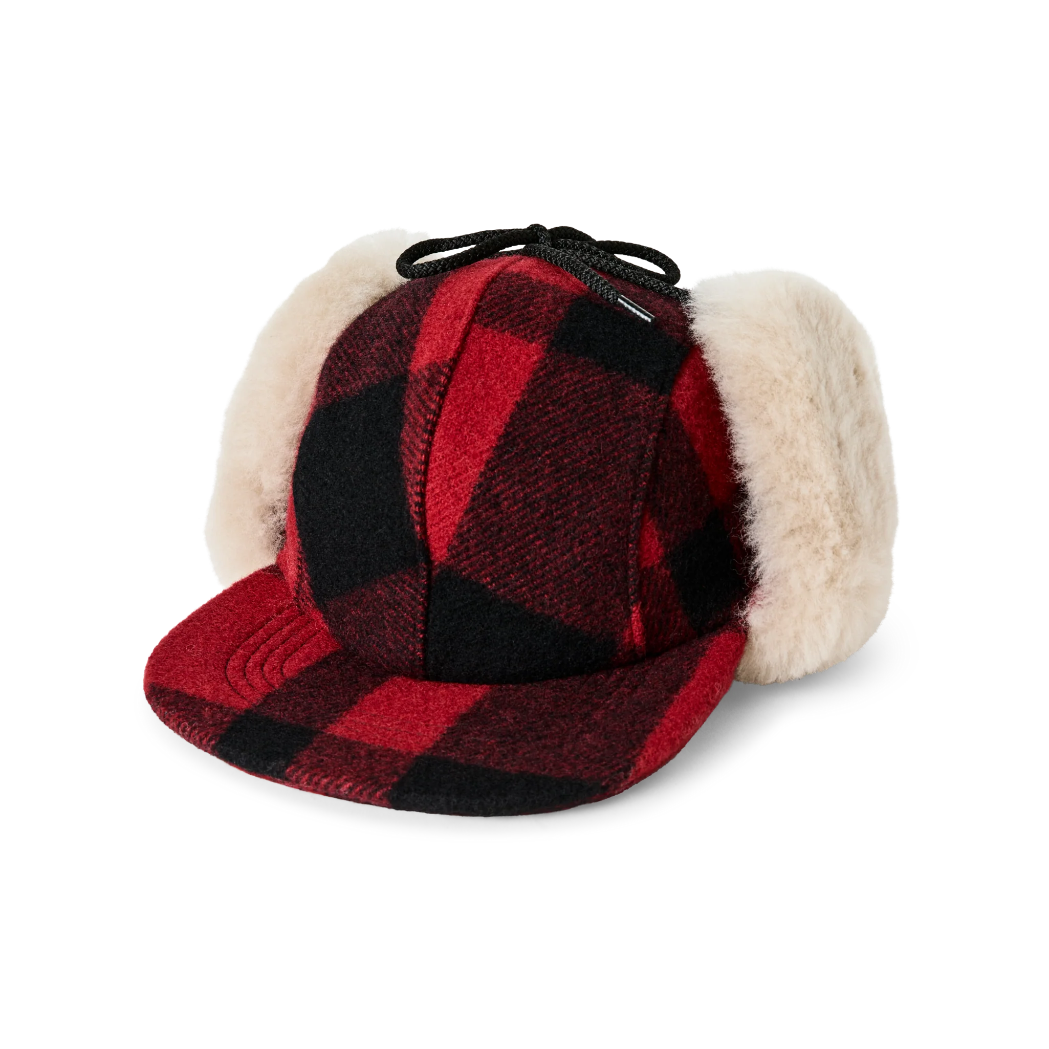 Double Mackinaw Wool Cap - Red Black Plaid/birch - Image 7
