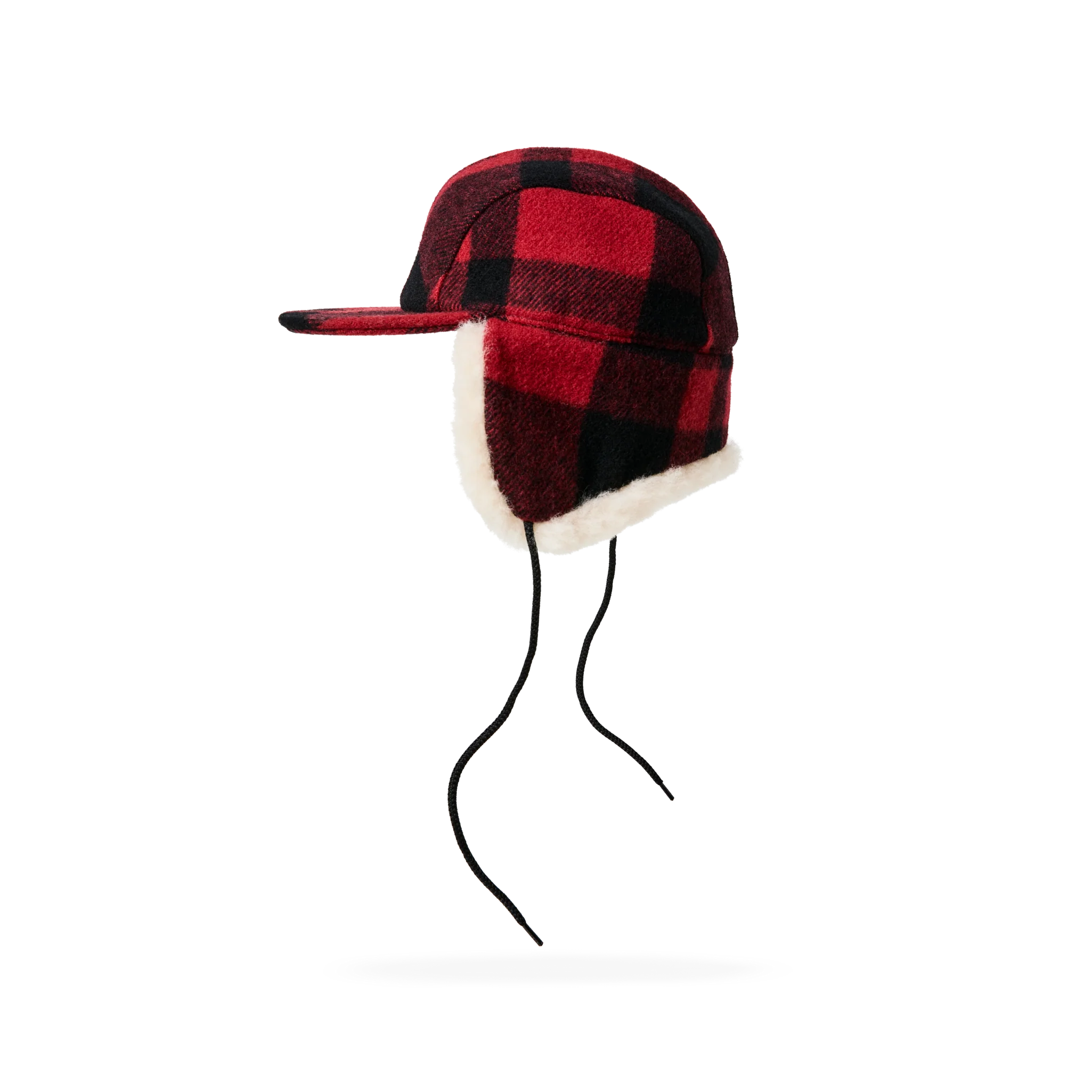 Double Mackinaw Wool Cap - Red Black Plaid/birch - Image 9