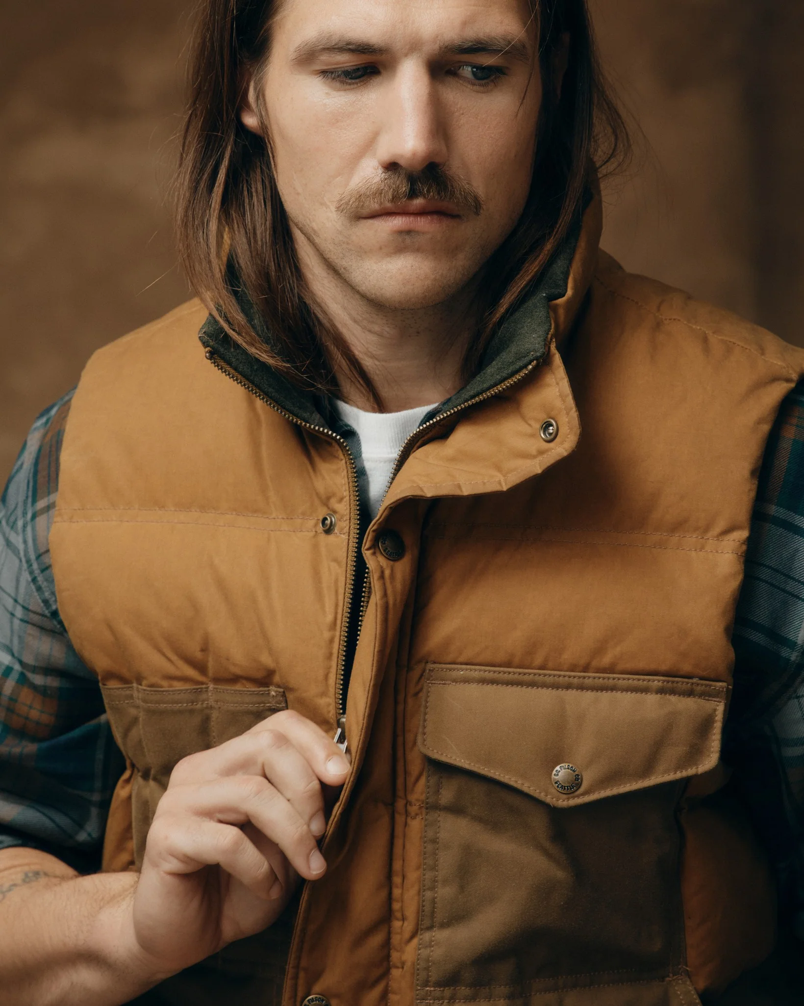 Down Cruiser Vest - Dark Tan - Image 5