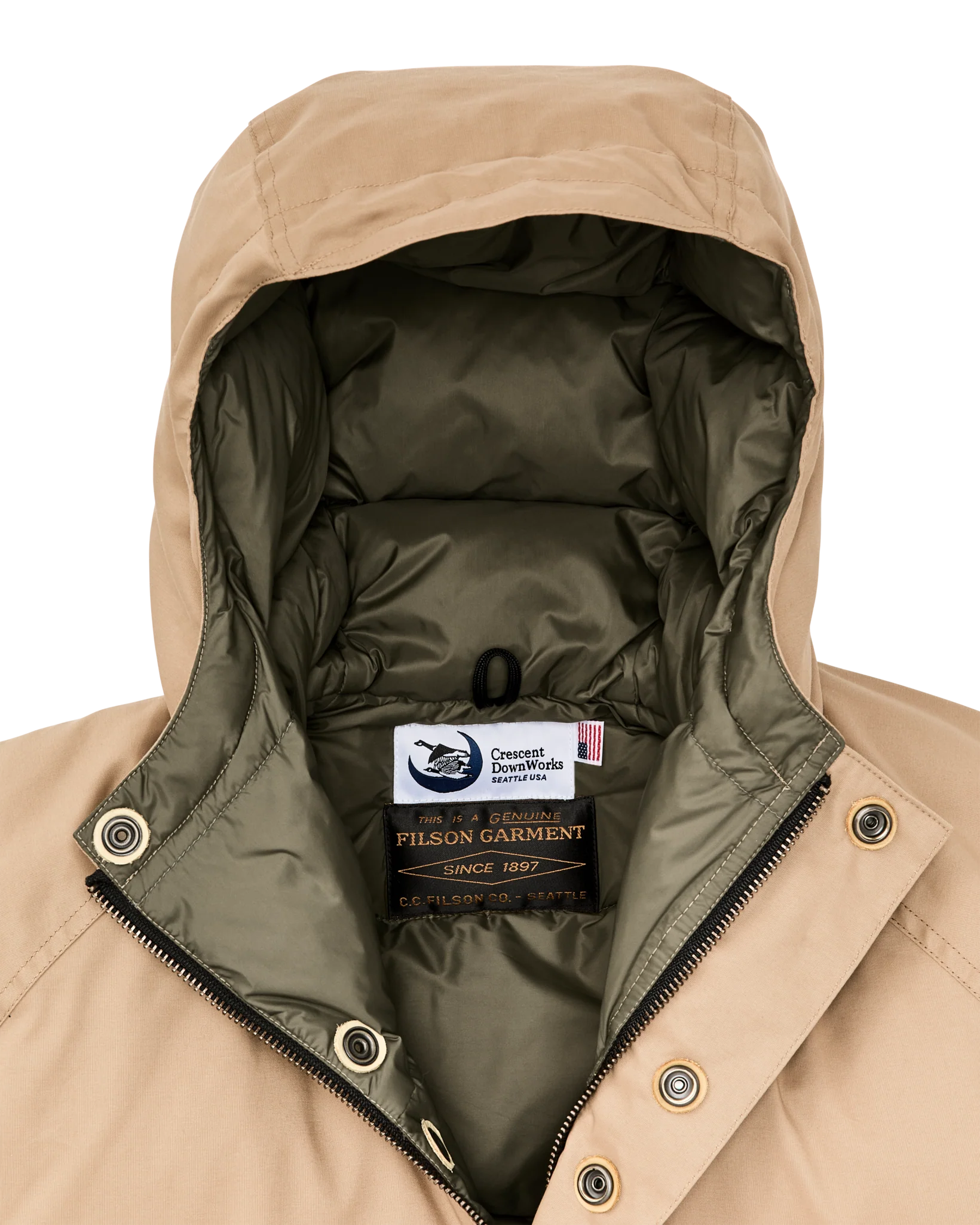 Filson X Crescent Down Works Parka - Dark Tan / Tan - Image 13