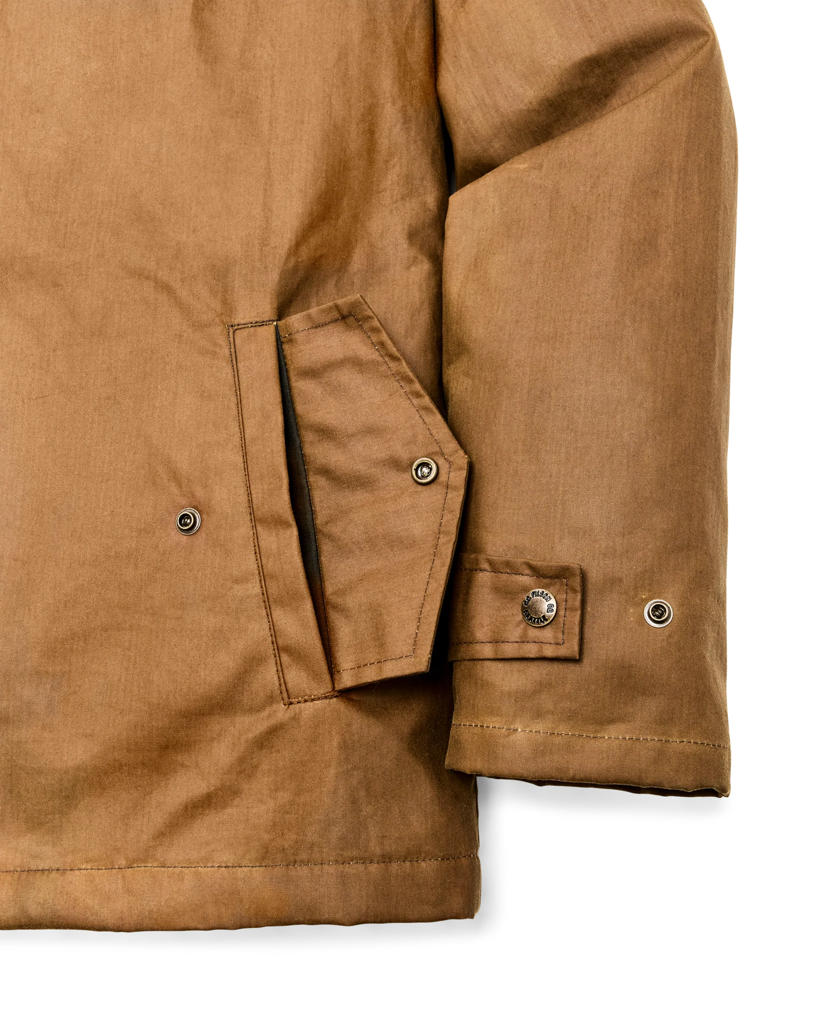Filson X Freeman Wool Lined Raincoat - Dark Tan / Amber Spruce - Image 4