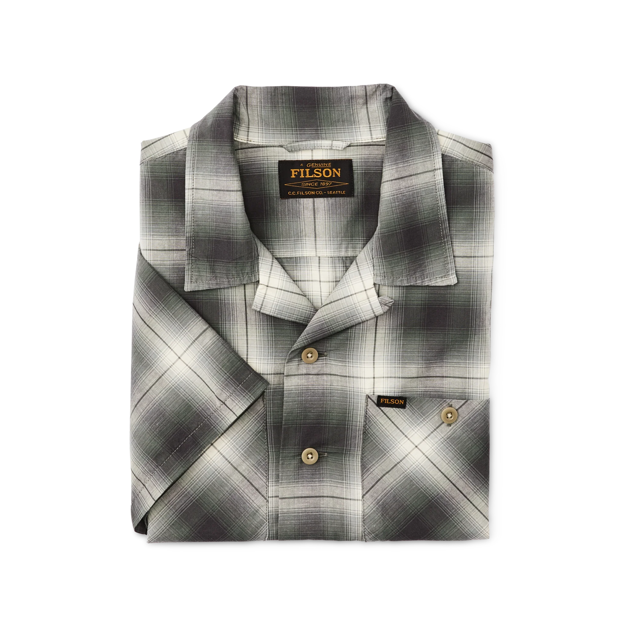 Greenwood Short Sleeve Camp Shirt - Olive / Beige Ombre - Image 3