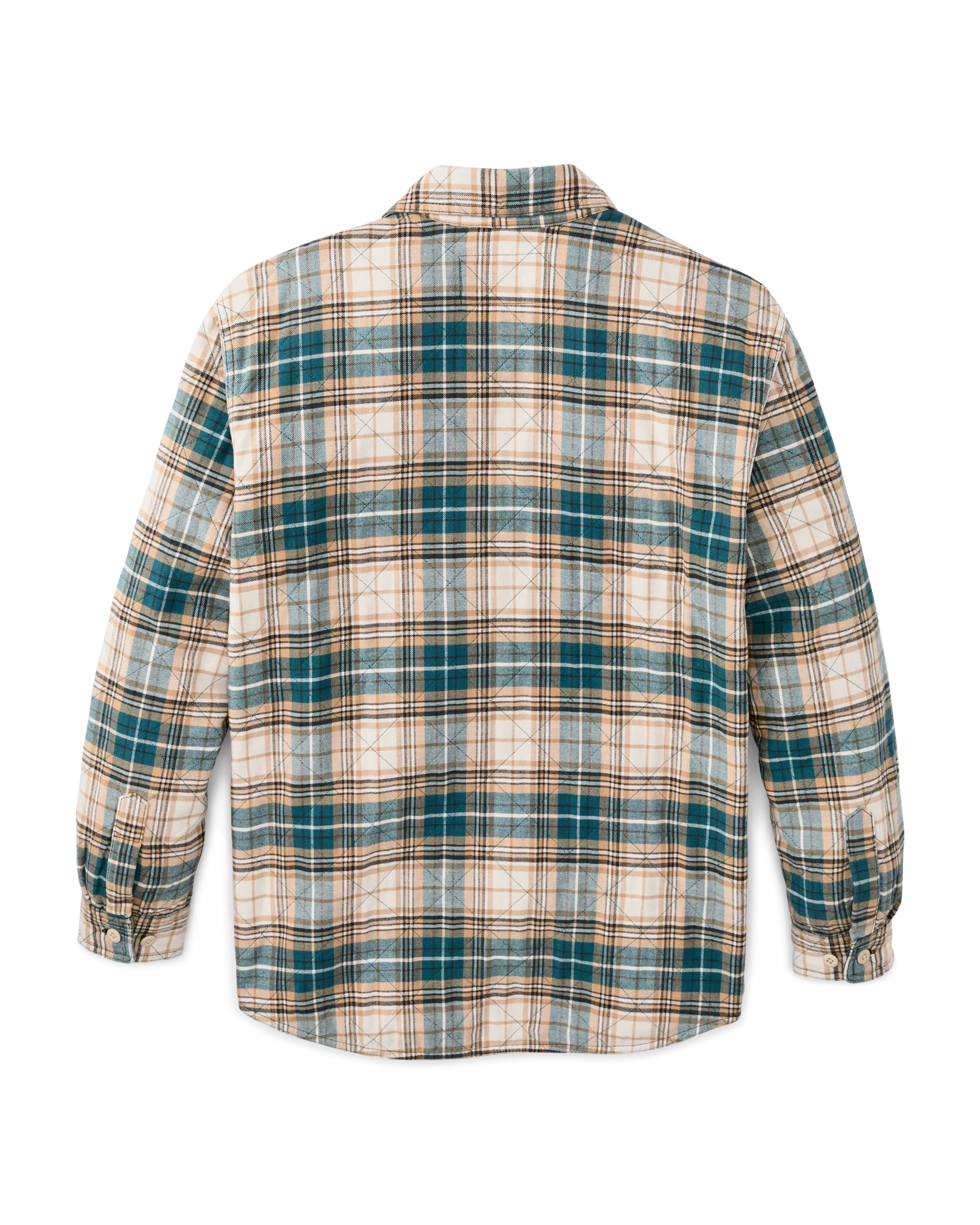 Insulated Flannel Jac-shirt - Teal / Khaki Plaid - Image 5