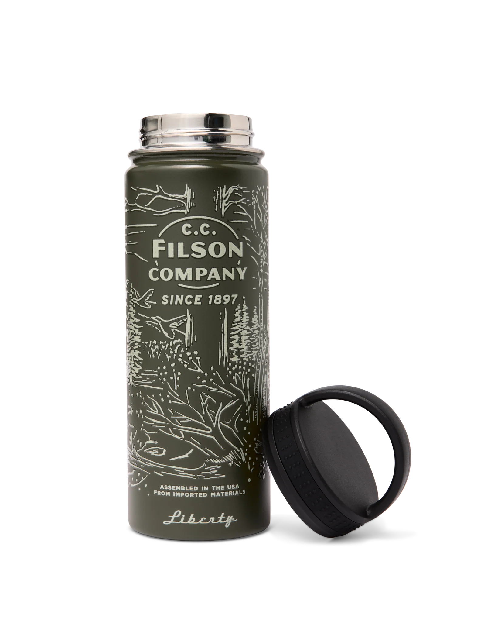 Insulated Water Bottle - Green / Wildlife - Image 4