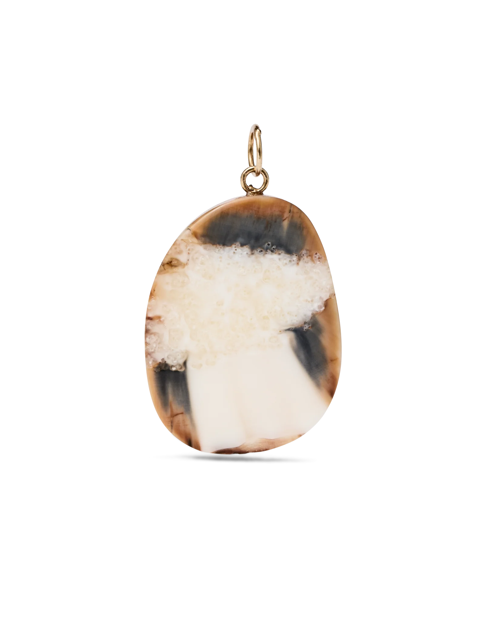 Ivory Jacks  14k Fossil Tusk Pendant - 14kyg - Image 3
