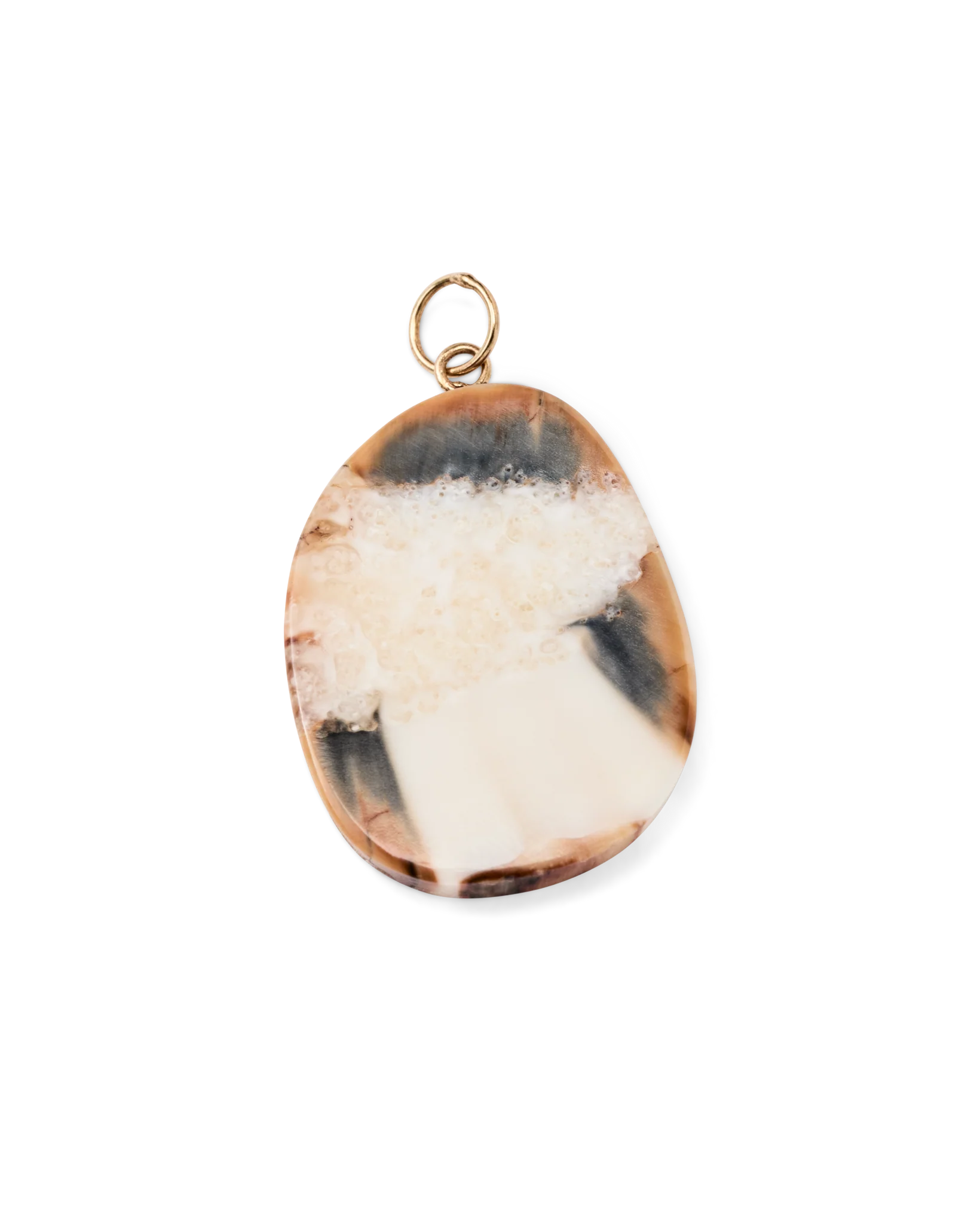 Ivory Jacks  14k Fossil Tusk Pendant - 14kyg - Image 5