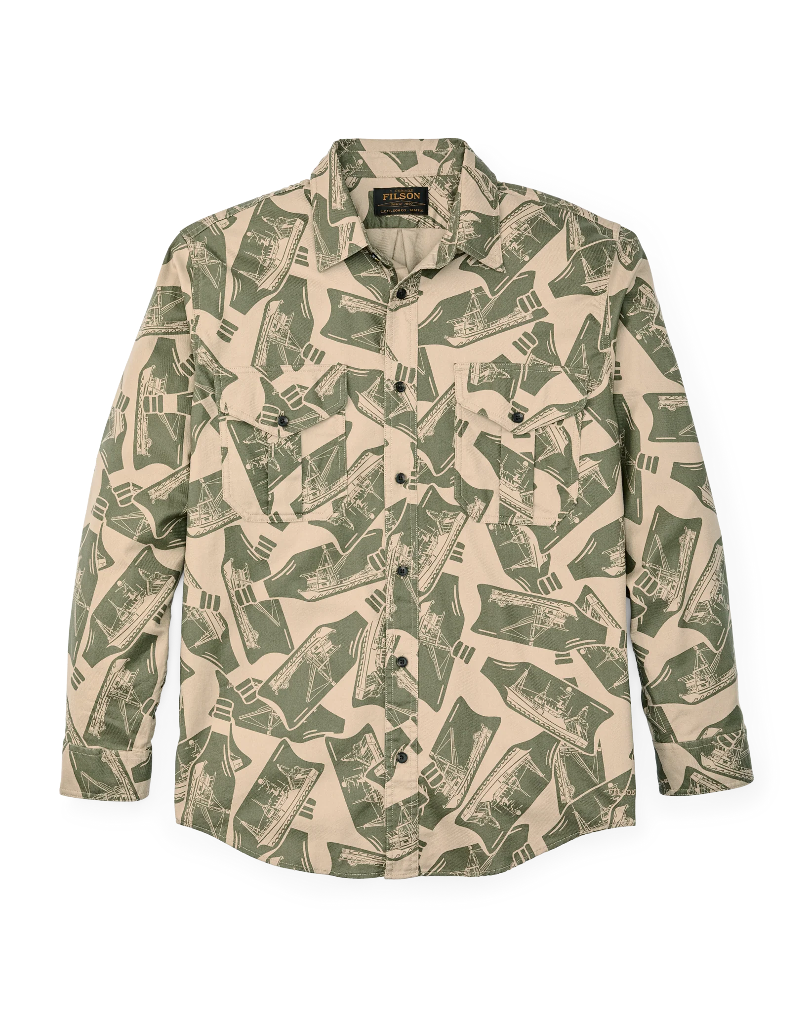 Lightweight Alaskan Guide Shirt - Khaki / Print - Image 5