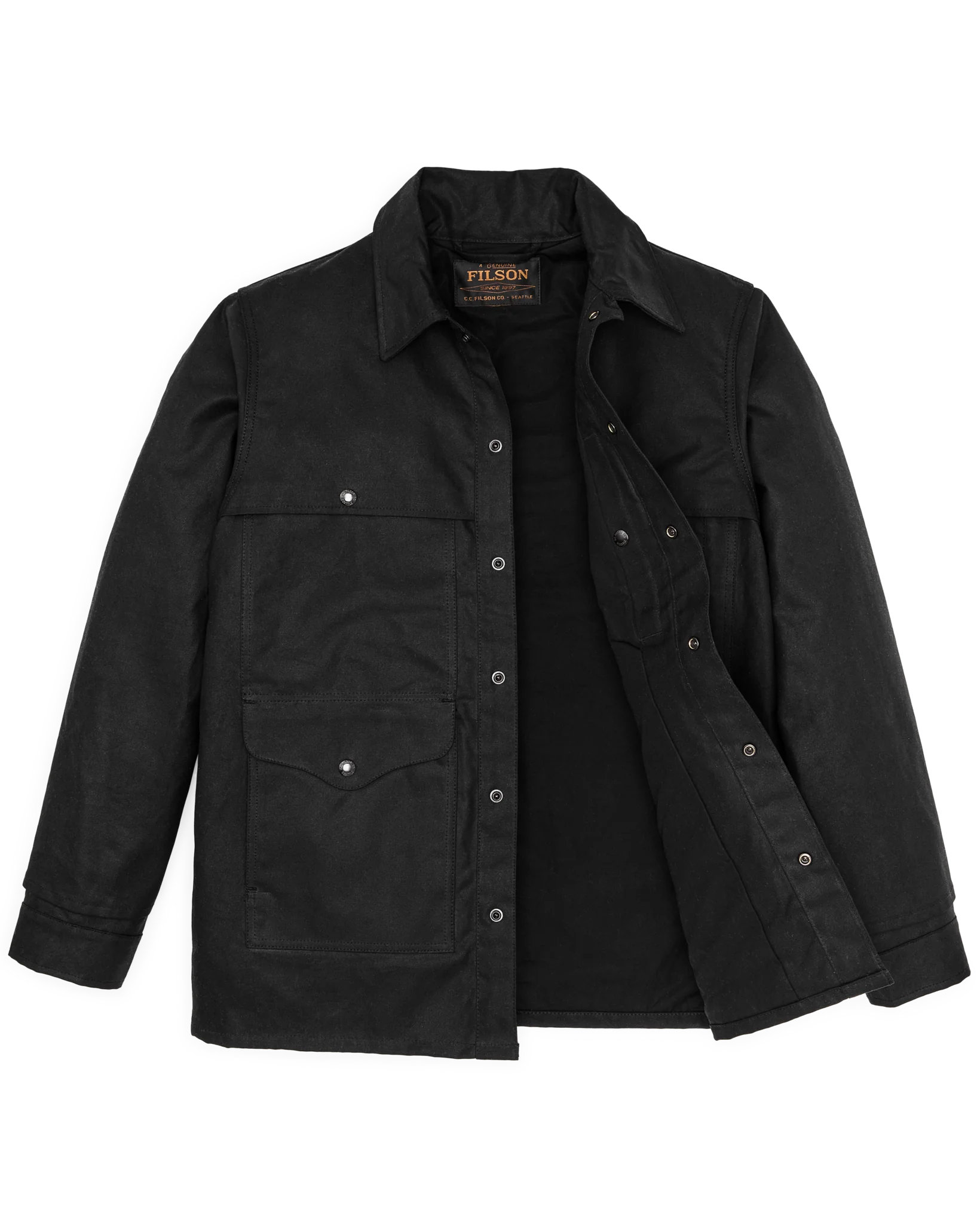 Lined Tin Cloth Cruiser Jacket - Black - Image 5