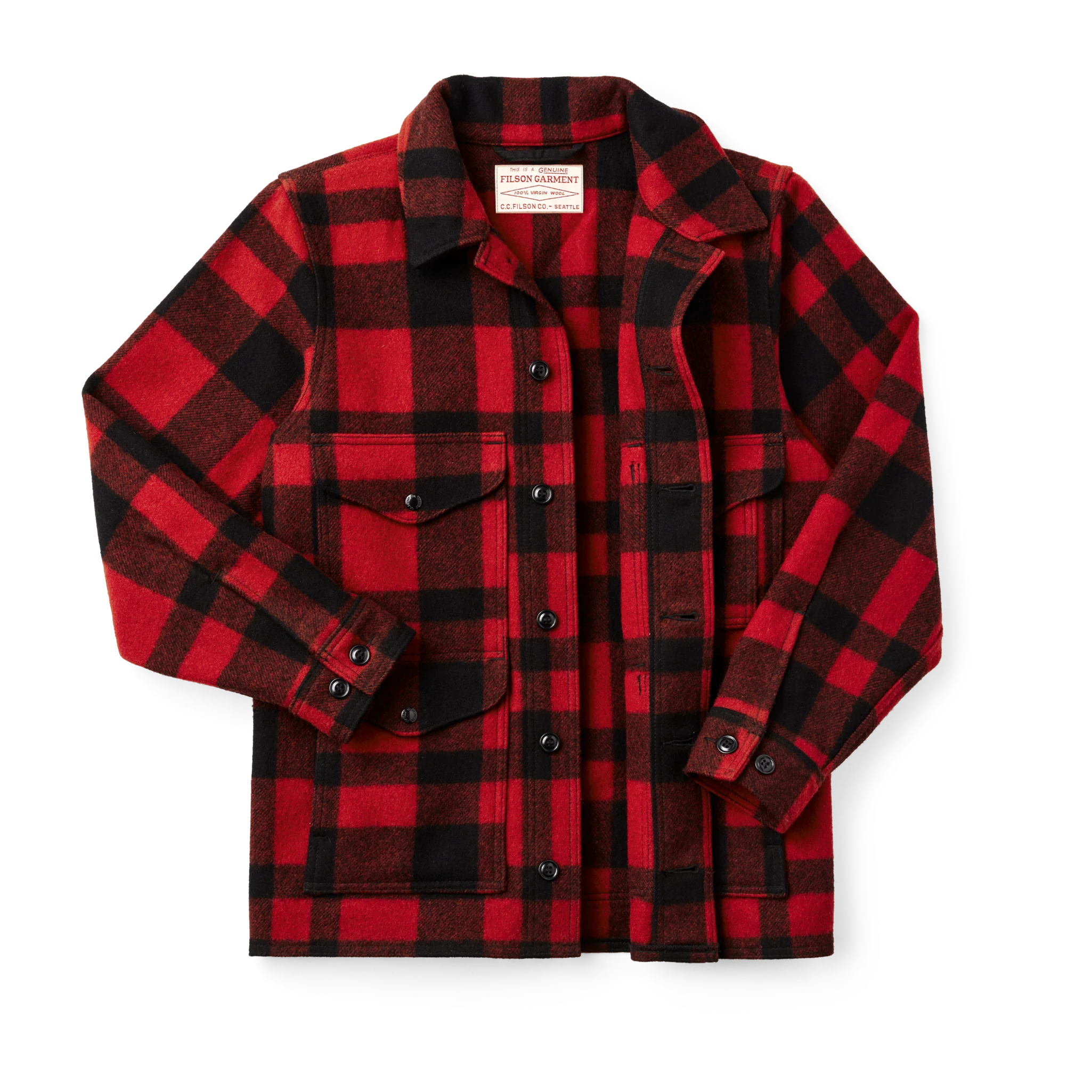Mackinaw Wool Cruiser Jacket - Red/black Plaid - Image 3