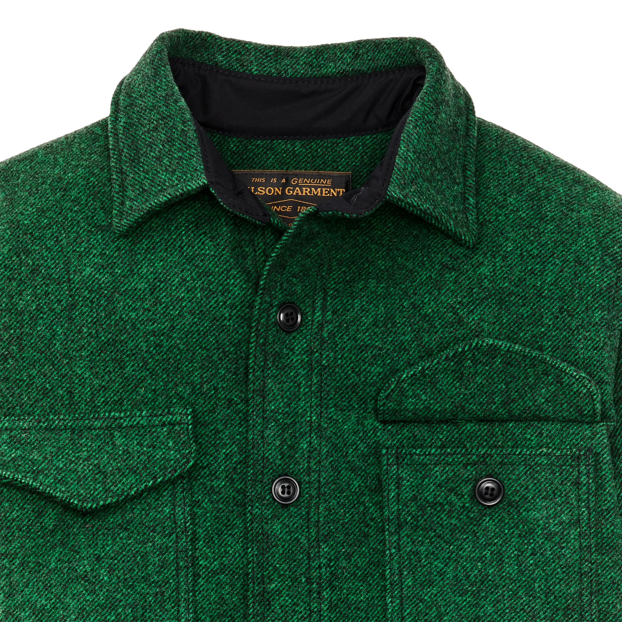 Mackinaw Wool Jac-shirt - Kelly Green / Black Twill - Image 4