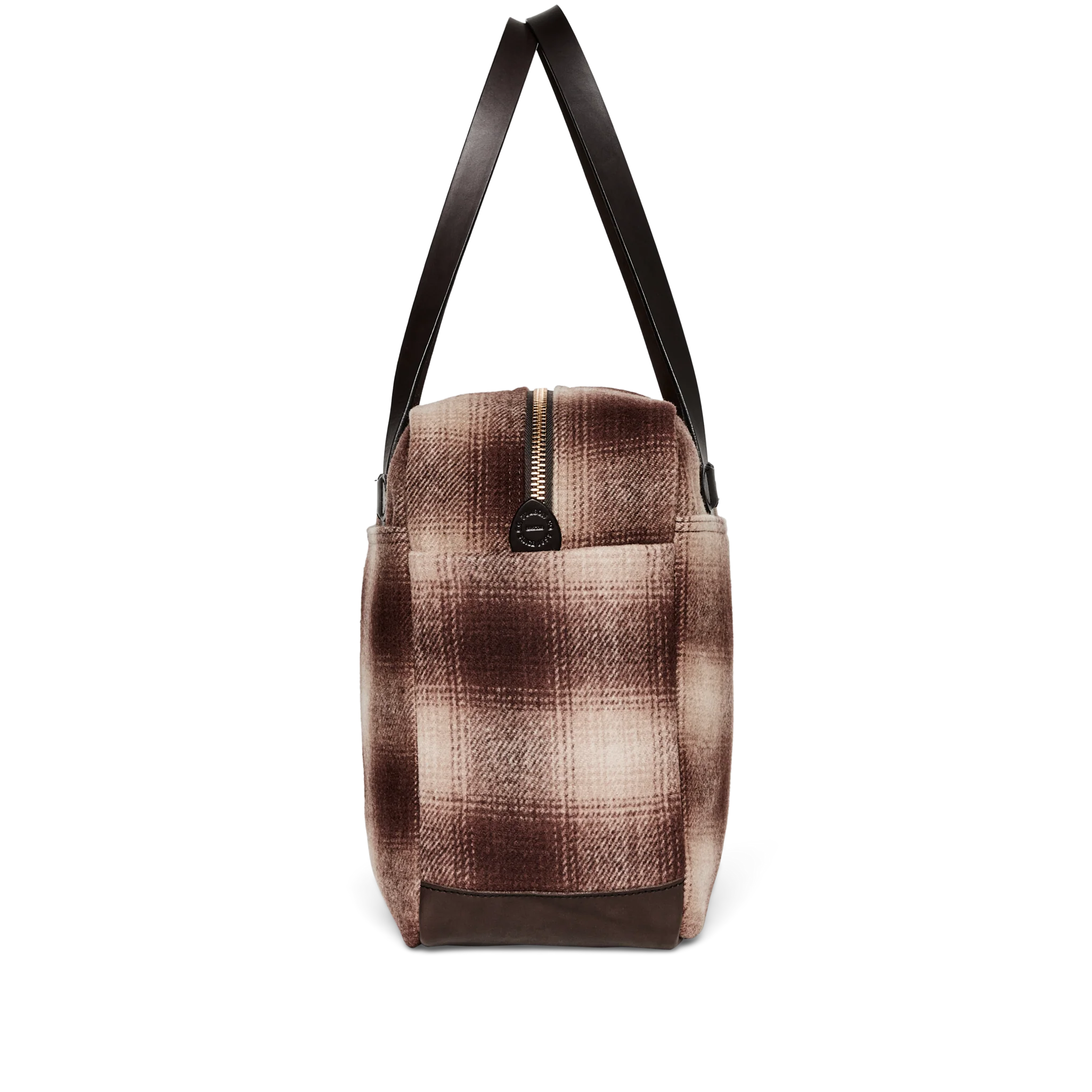 Mackinaw Wool Zipper Tote Bag - Brown / Tan Ombre - Image 3