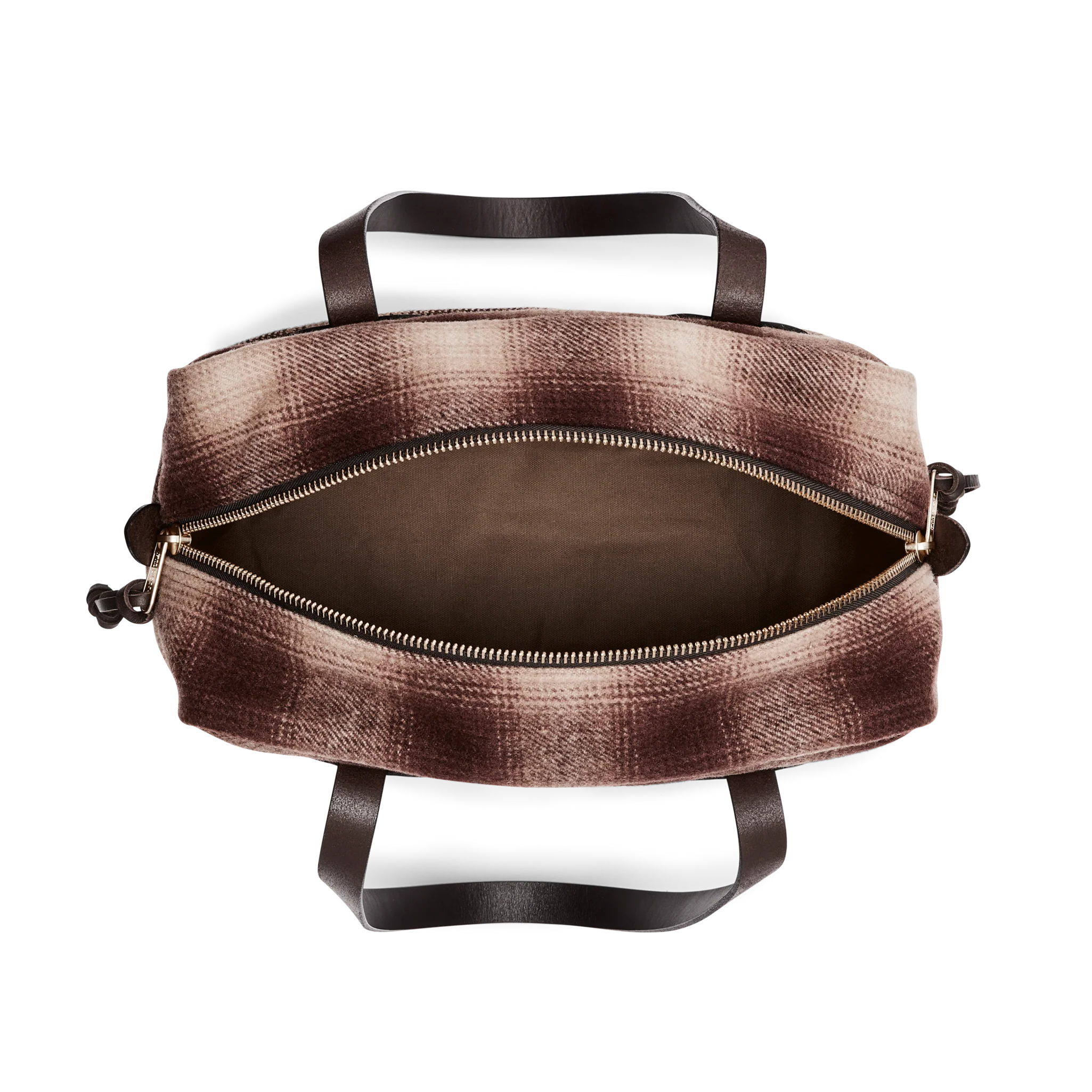 Mackinaw Wool Zipper Tote Bag - Brown / Tan Ombre - Image 4