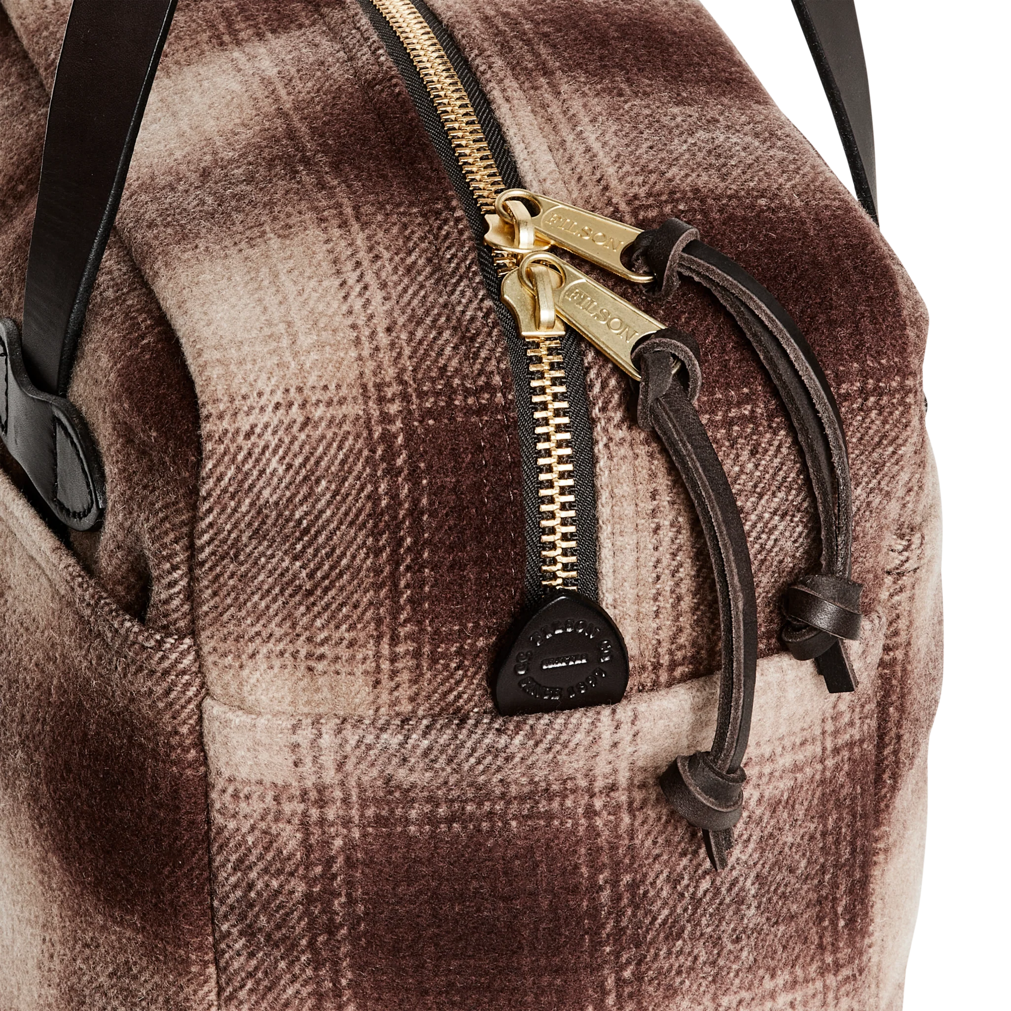 Mackinaw Wool Zipper Tote Bag - Brown / Tan Ombre - Image 5