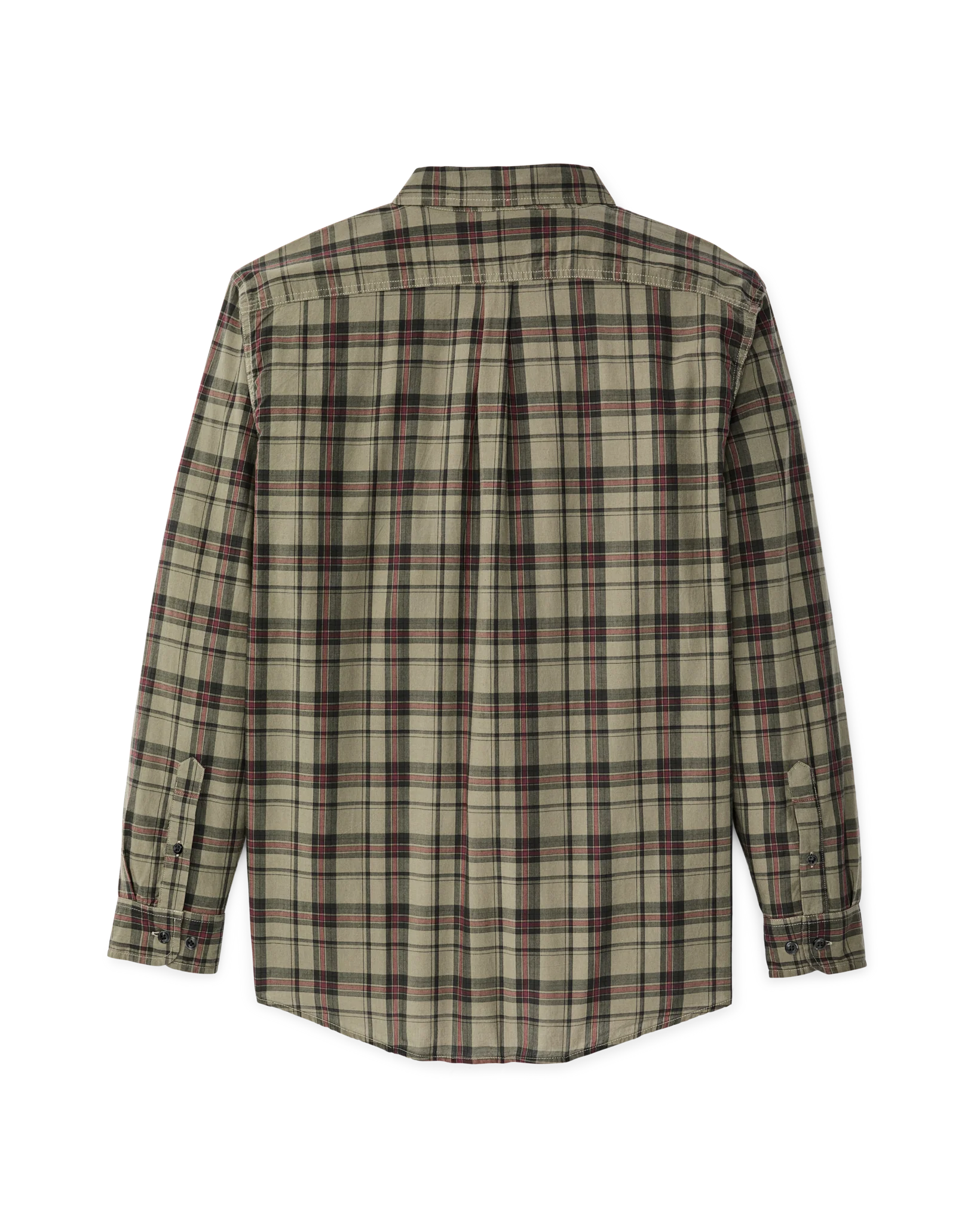 Madras Button-Down Shirt - Olive / Gravel Plaid - Image 2