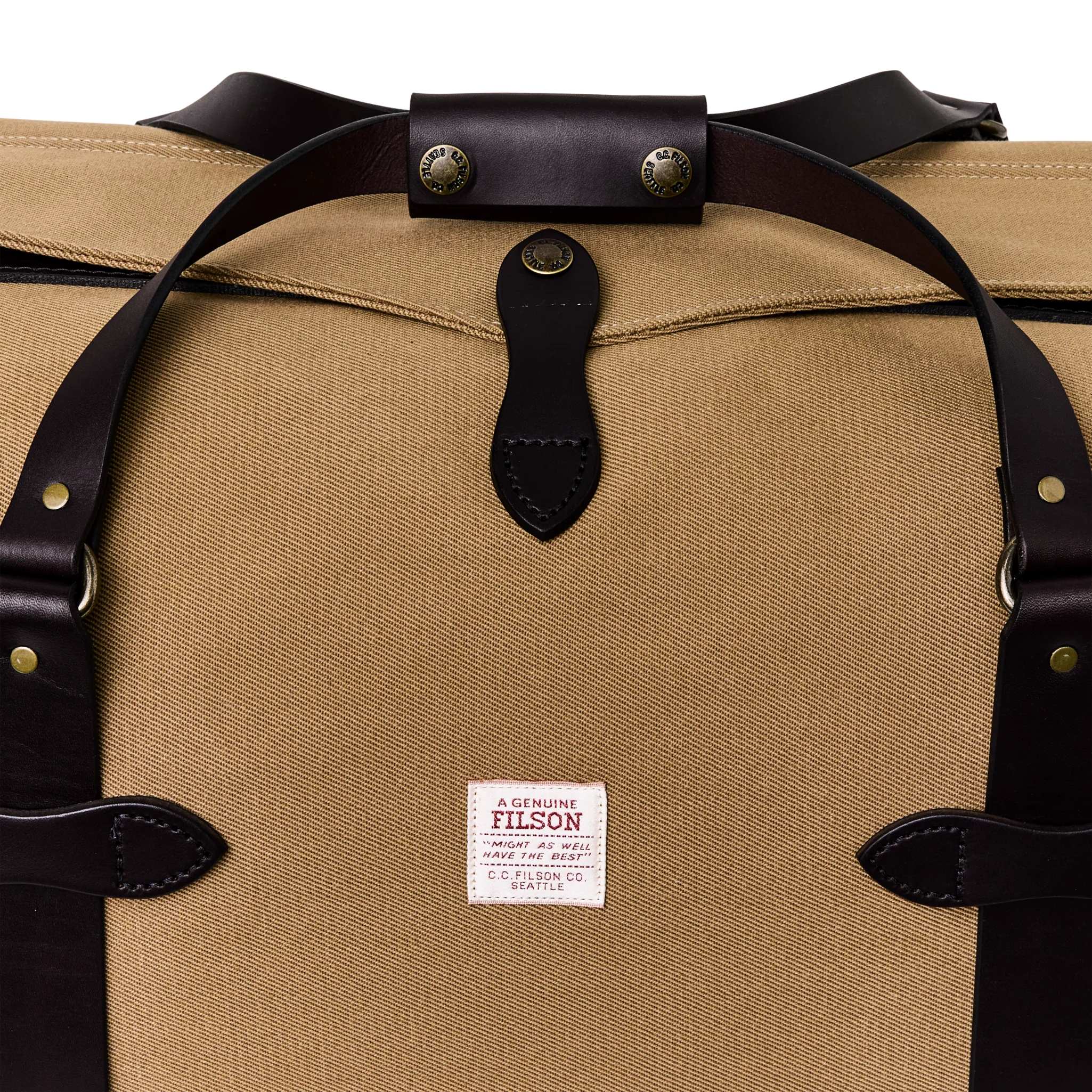 Medium Rugged Twill Duffle Bag - Tan - Image 7