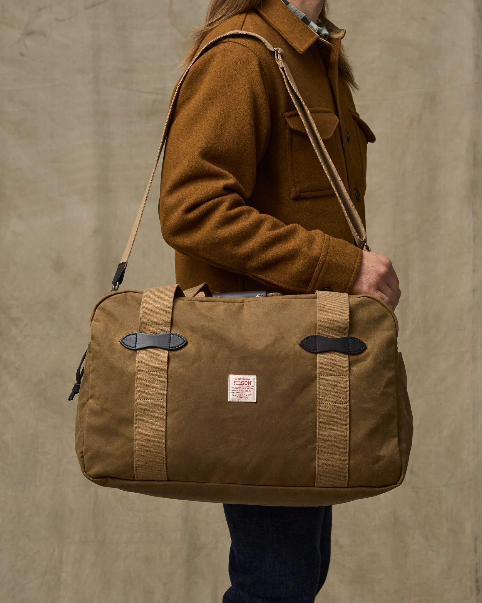 Medium Tin Cloth Duffle Bag - Dark Tan