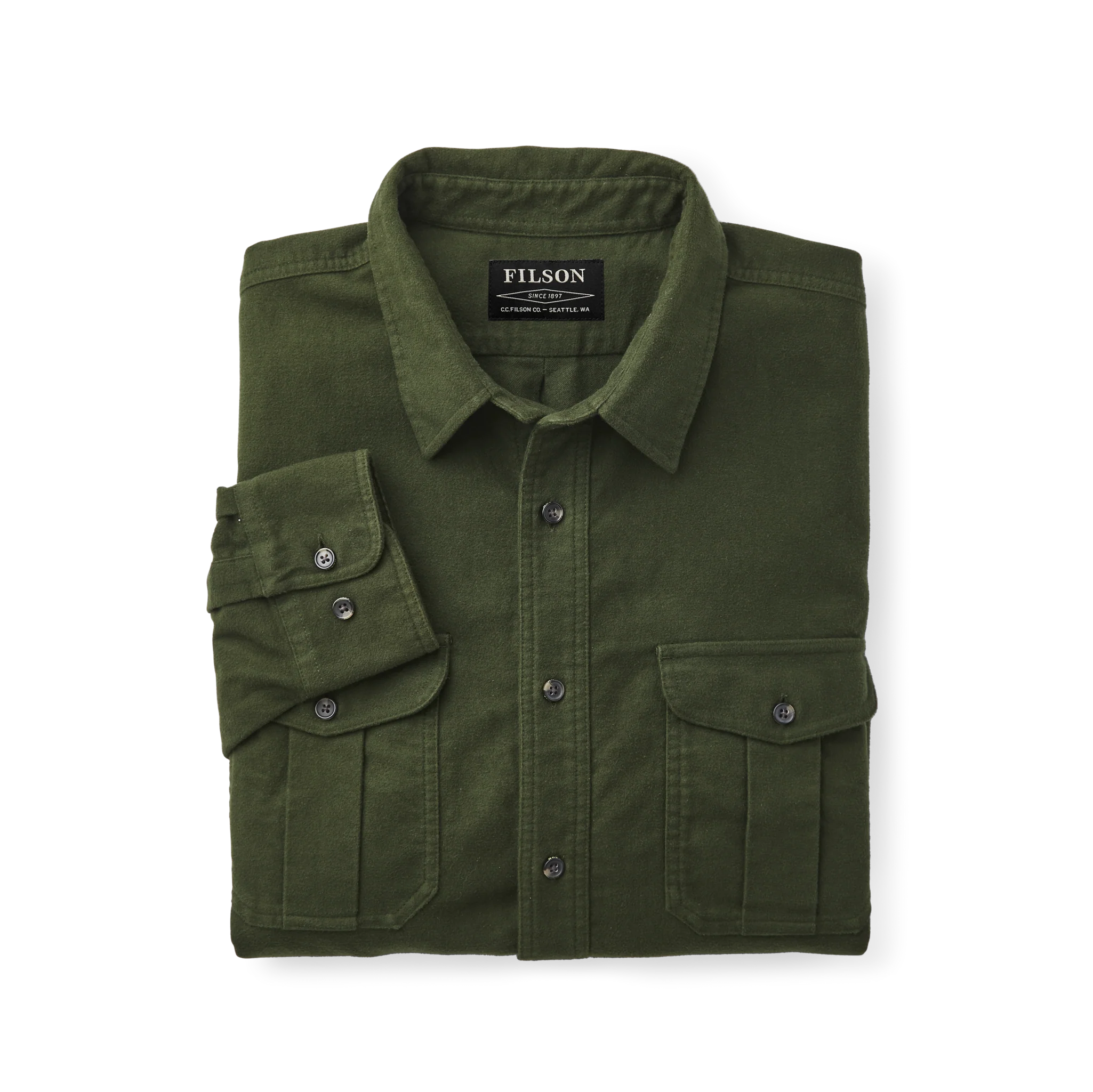Moleskin Seattle Shirt - Dark Olive - Image 5