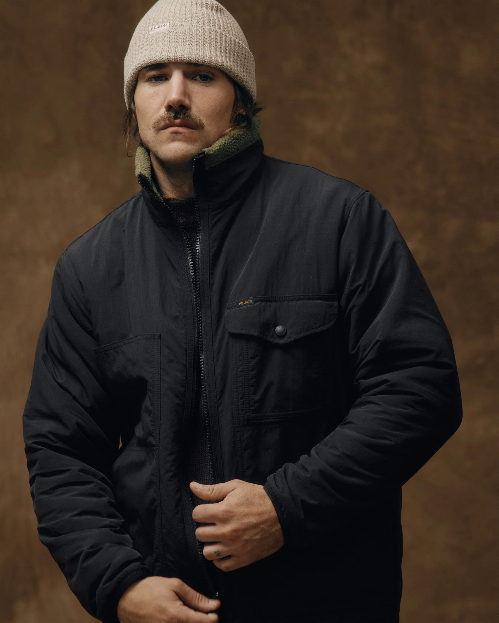 Reversible Pile Fleece Jacket - Dark Olive Drab - Image 5