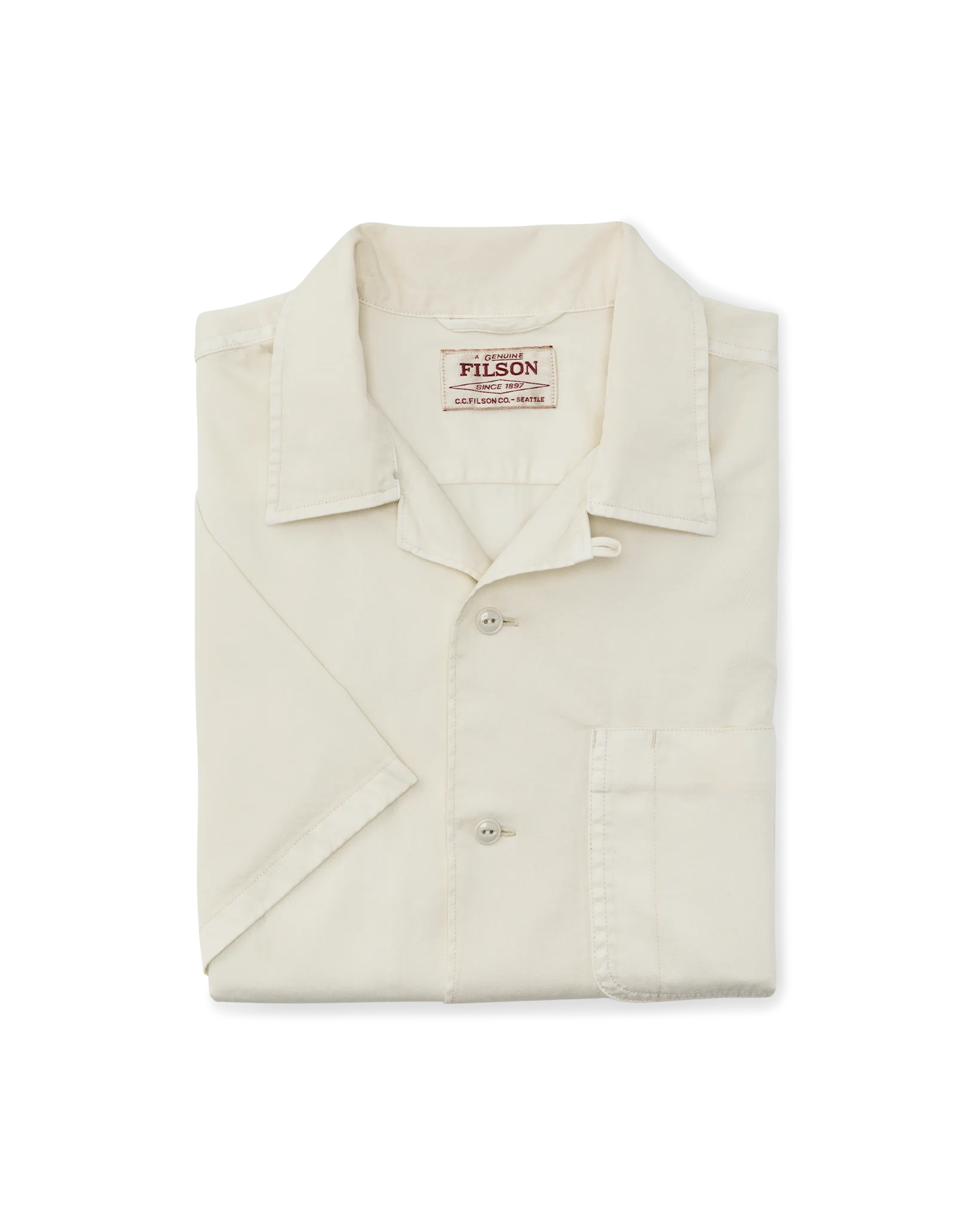 Short Sleeve 4.5-oz. Twill Shirt - Ivory - Image 8