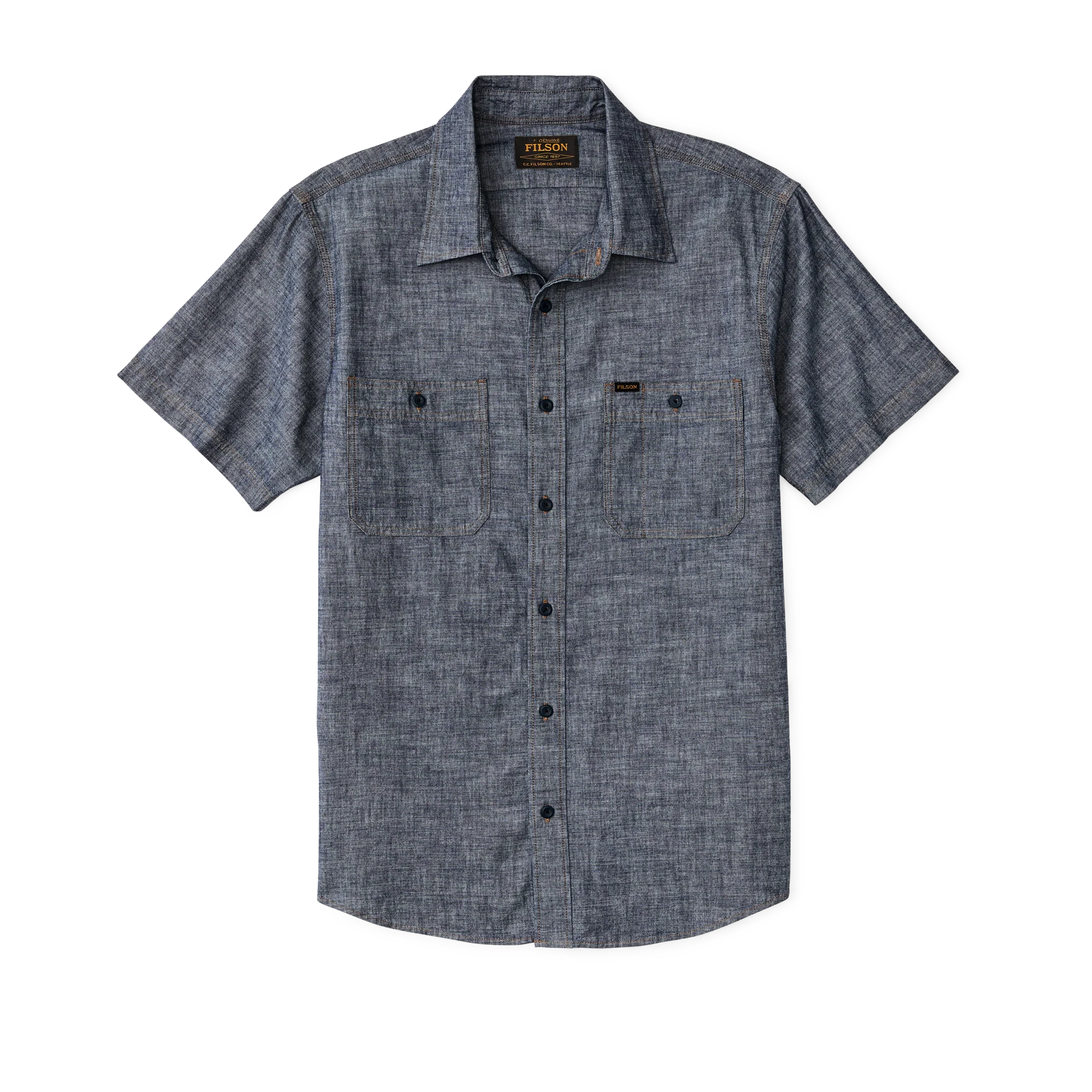 Short Sleeve Chambray Shirt  - Rinse Indigo
