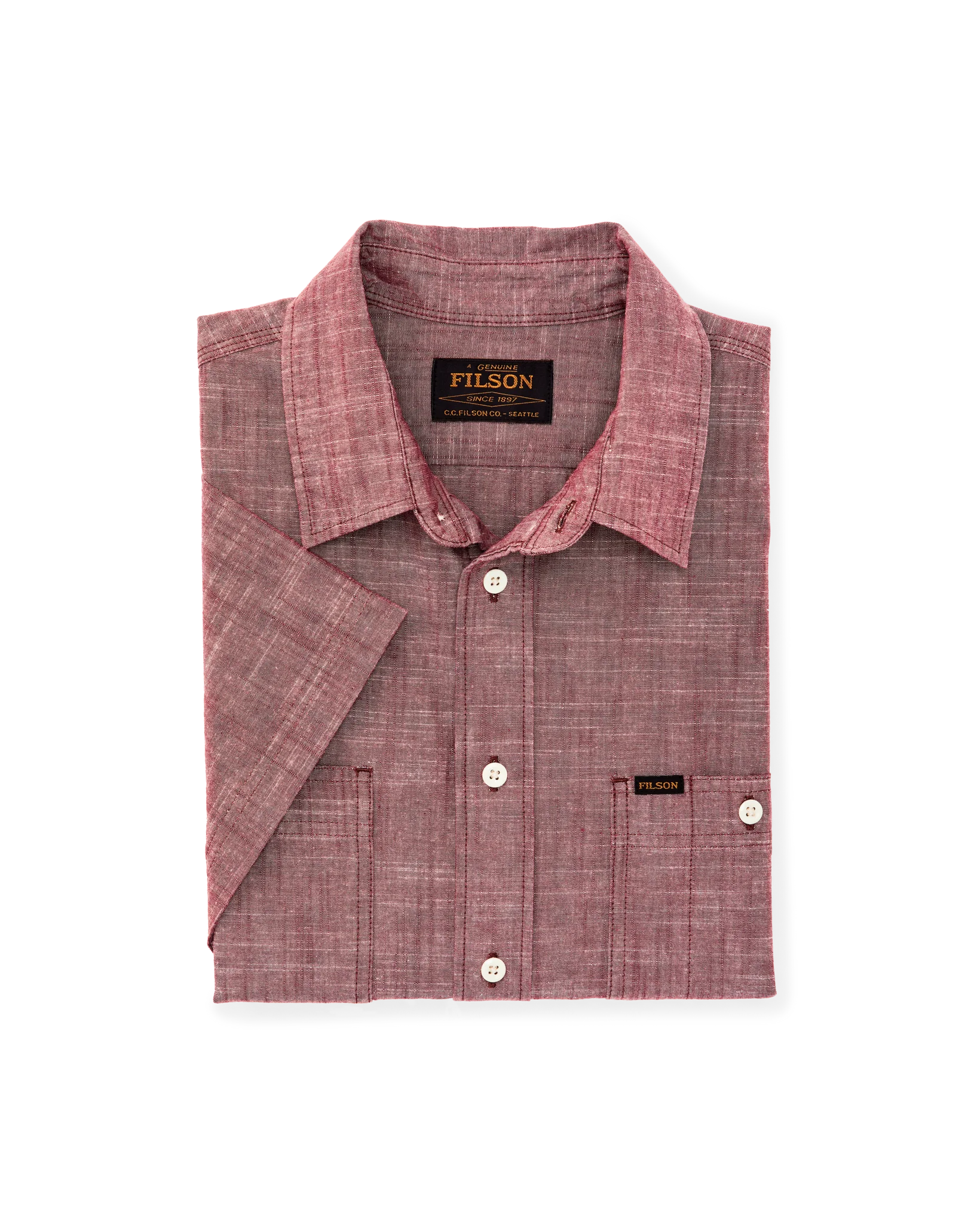 Short Sleeve Chambray Shirt - Sable - Image 7
