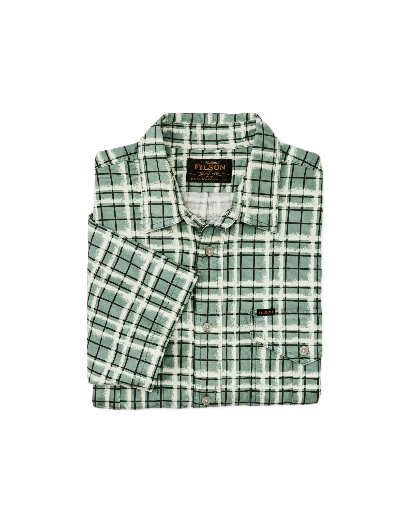 Short Sleeve Lightweight Alaskan Guide Shirt  - Deep Sea / Speckle Plaid - Image 3