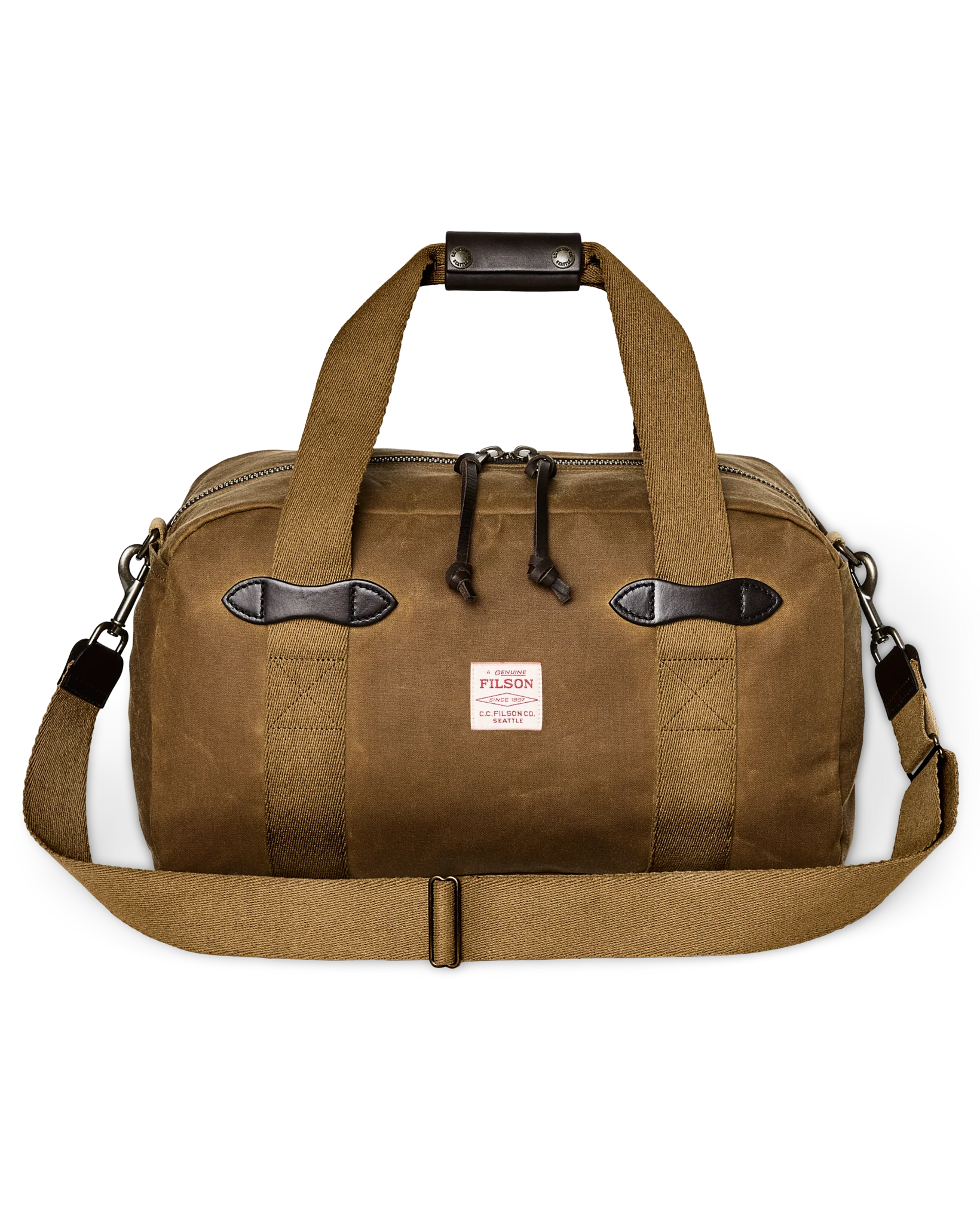 Small Tin Cloth Duffle Bag - Dark Tan - Image 3