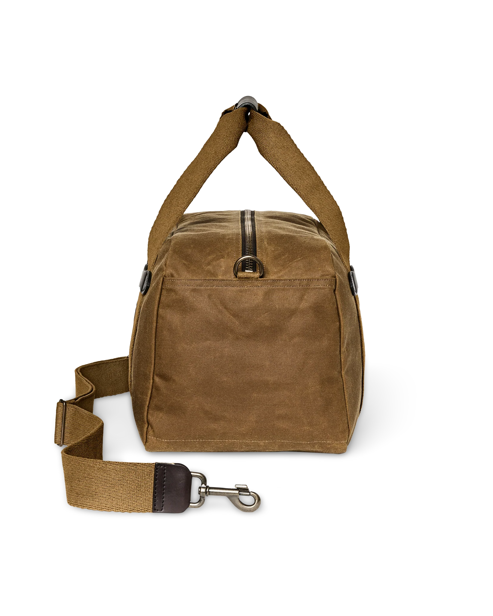 Small Tin Cloth Duffle Bag - Dark Tan - Image 5
