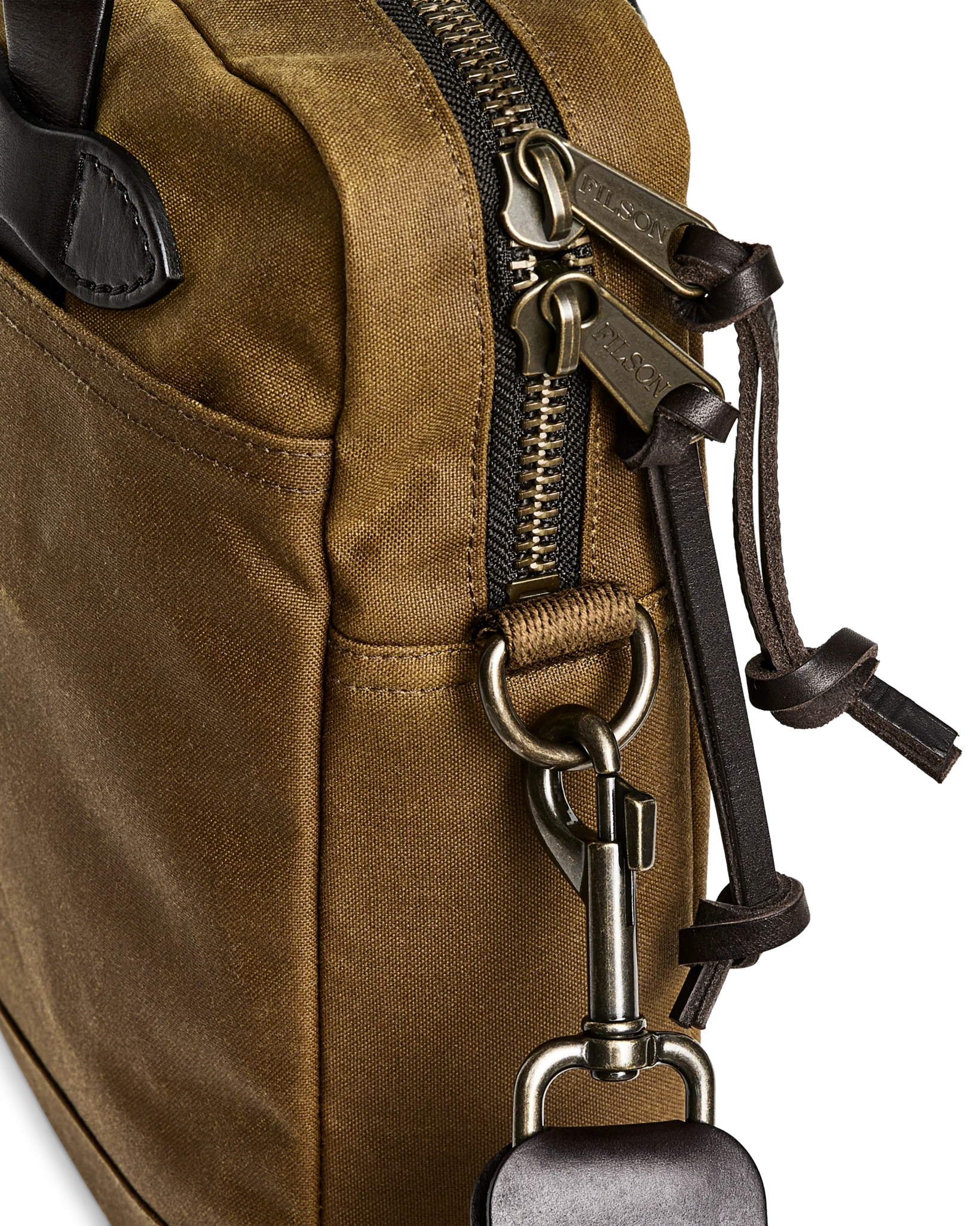 Tin Cloth Compact Briefcase - Dark Tan - Image 4
