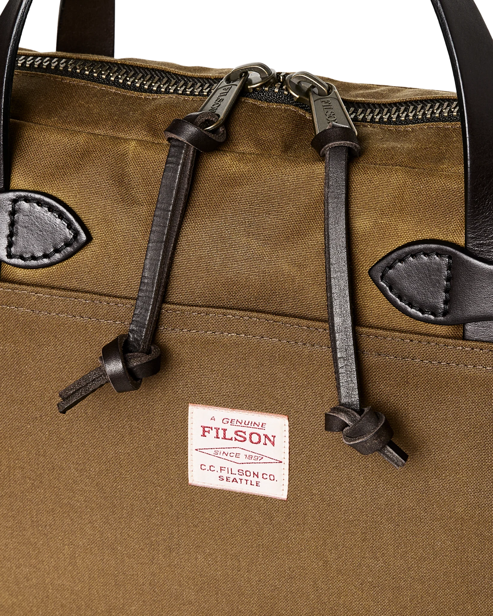 Tin Cloth Compact Briefcase - Dark Tan - Image 5