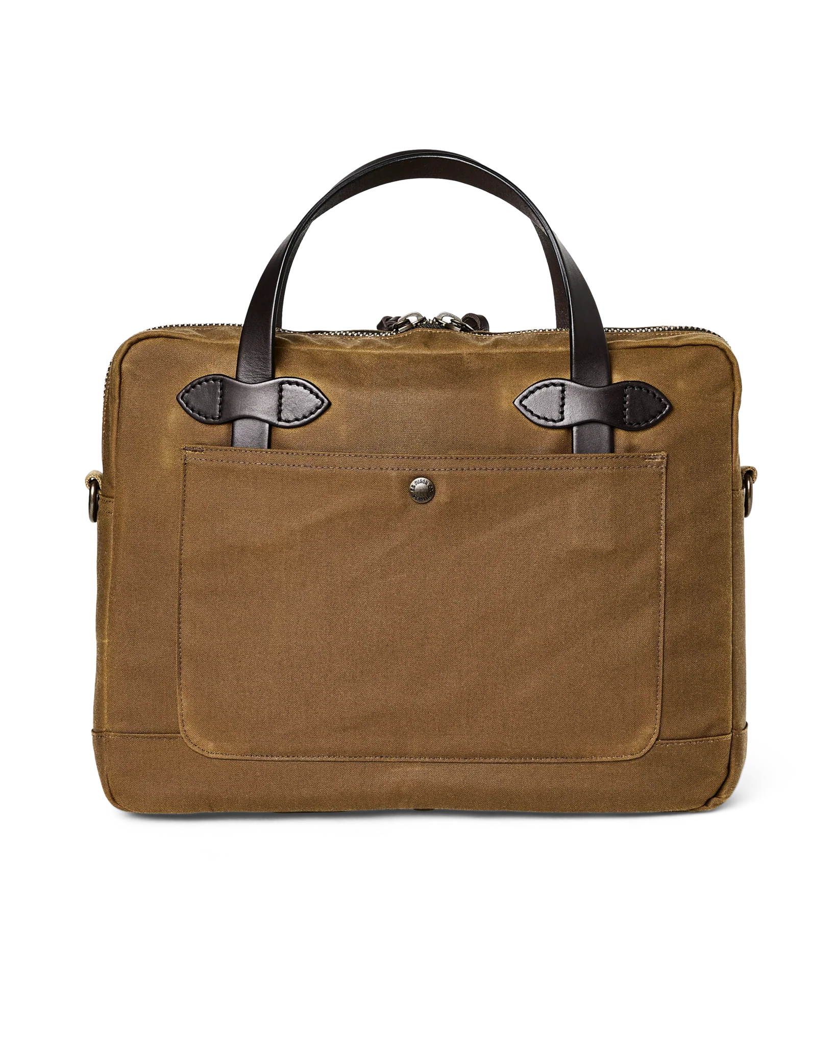 Tin Cloth Compact Briefcase - Dark Tan - Image 7