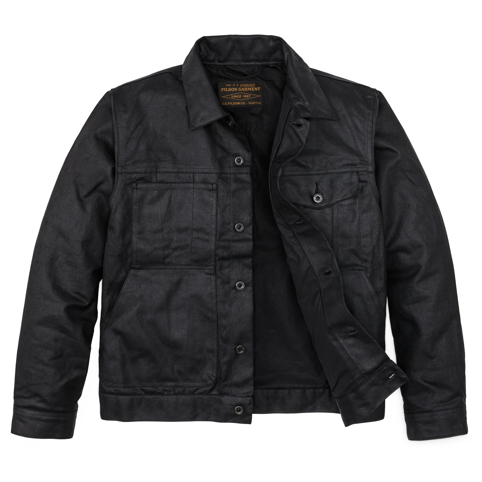 Tin Cloth Short Lined Cruiser Jacket - Black - Image 6