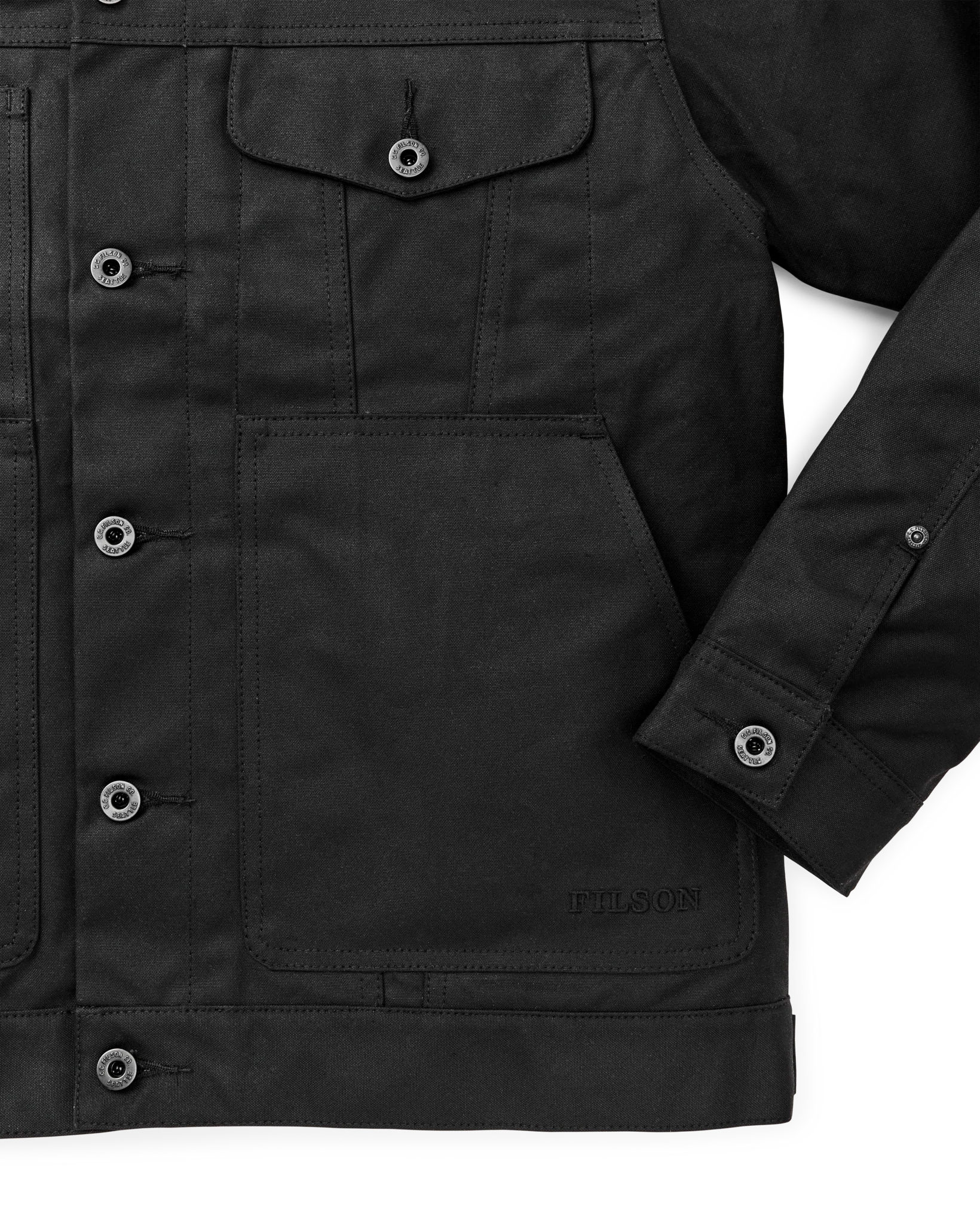 Tin Cloth Short Lined Cruiser Jacket - Black - Image 7