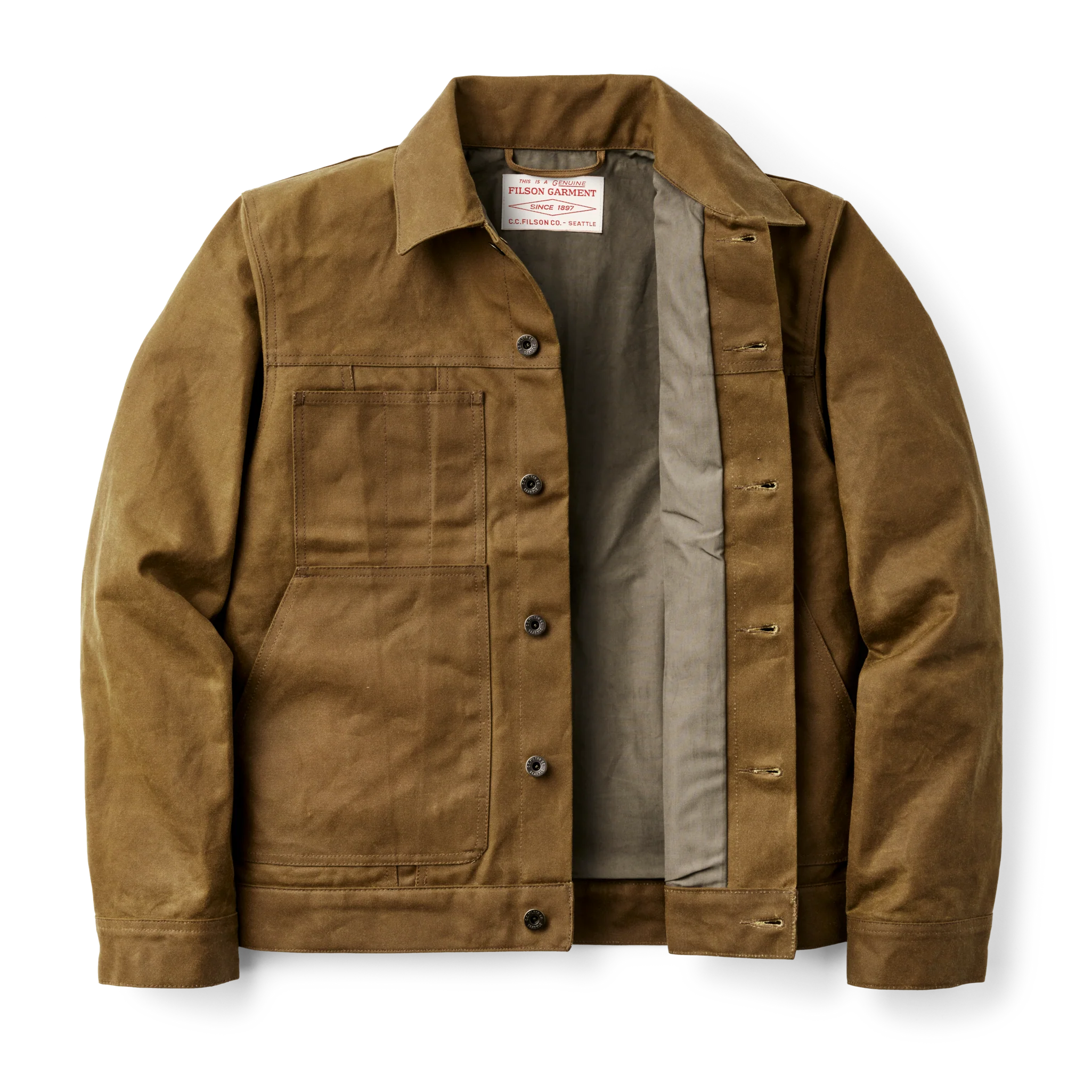 Tin Cloth Short Lined Cruiser Jacket - Dark Tan - Image 4