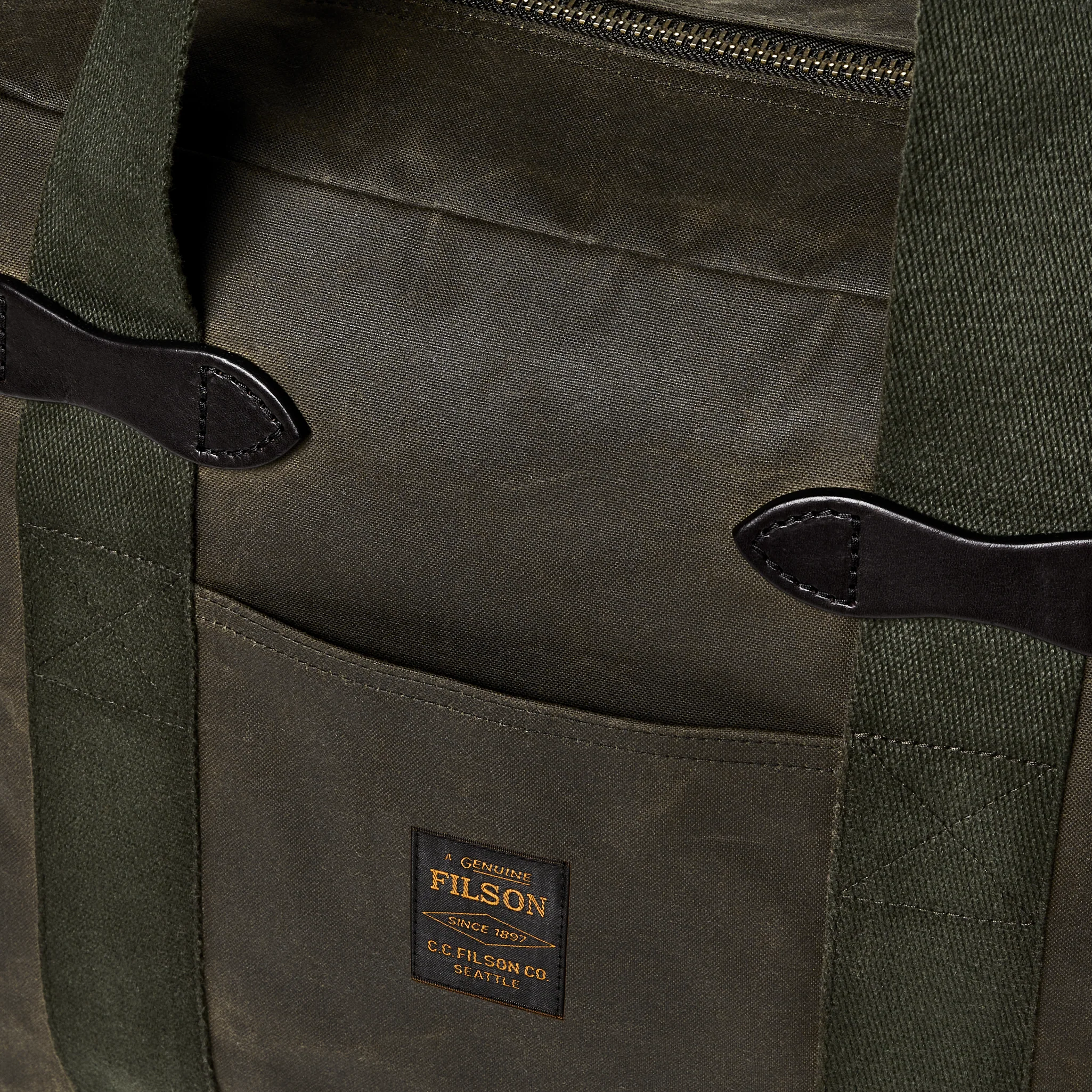 Tin Cloth Zipper Tote Bag - Otter Green - Image 7