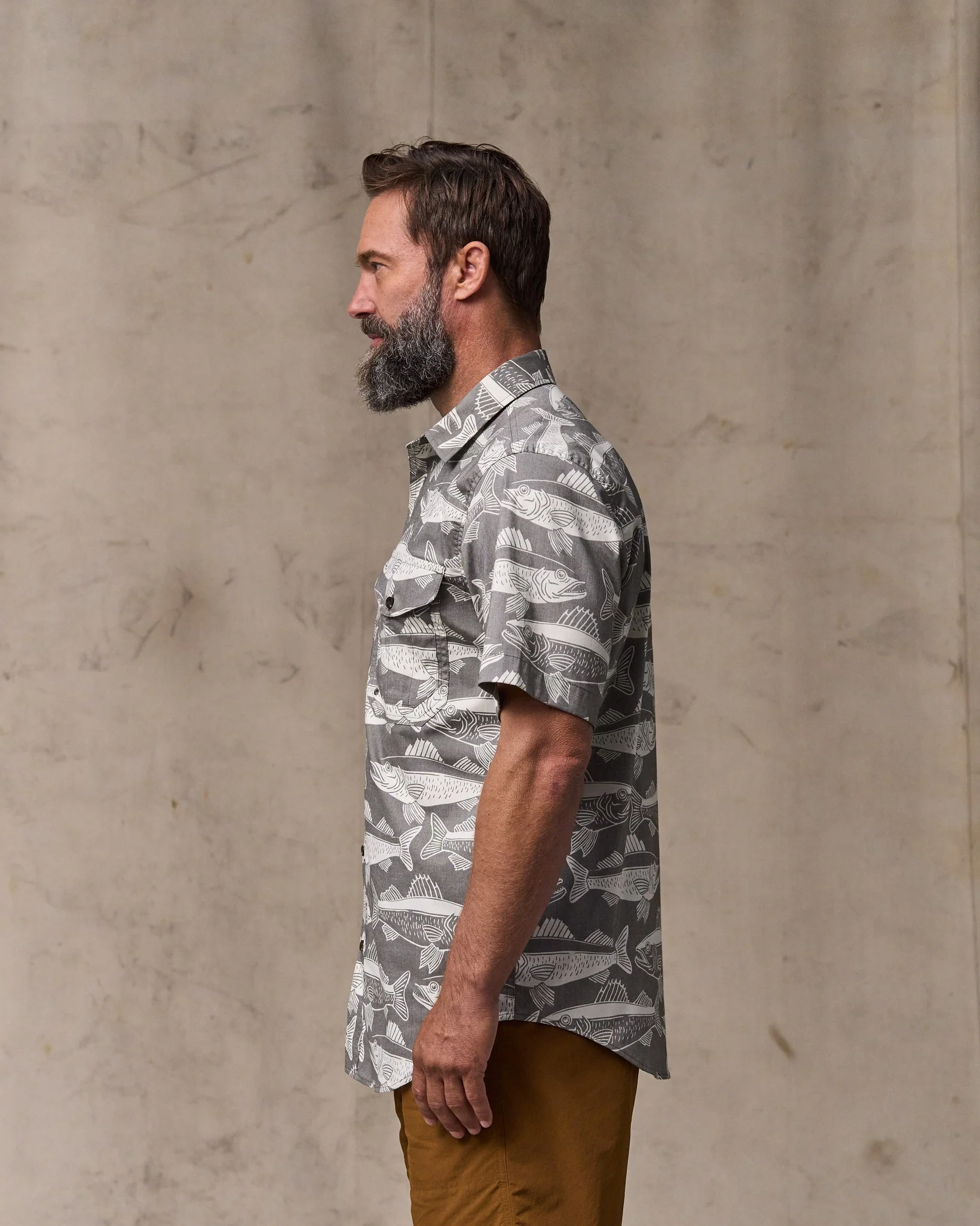 Twin Lakes Short Sleeve Sport Shirt - Beluga / Print - Image 3