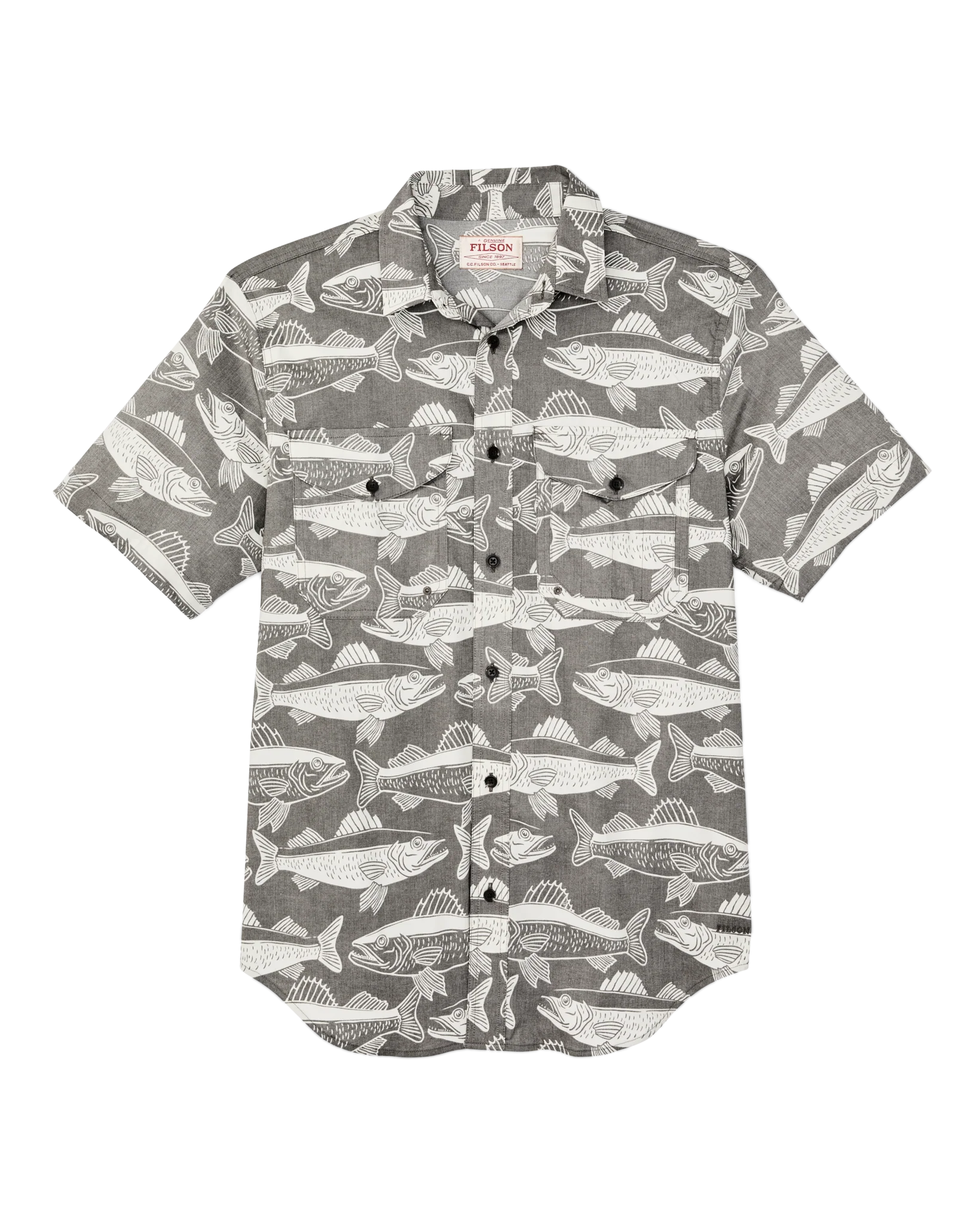 Twin Lakes Short Sleeve Sport Shirt - Beluga / Print - Image 5
