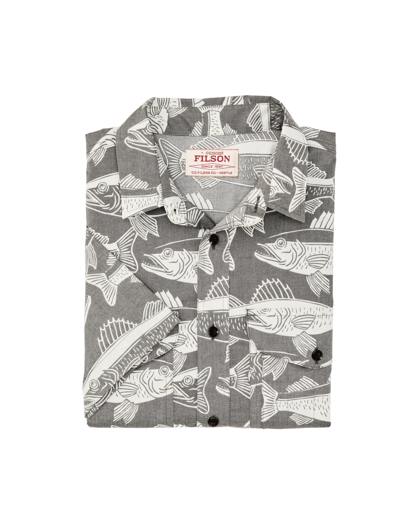 Twin Lakes Short Sleeve Sport Shirt - Beluga / Print - Image 7