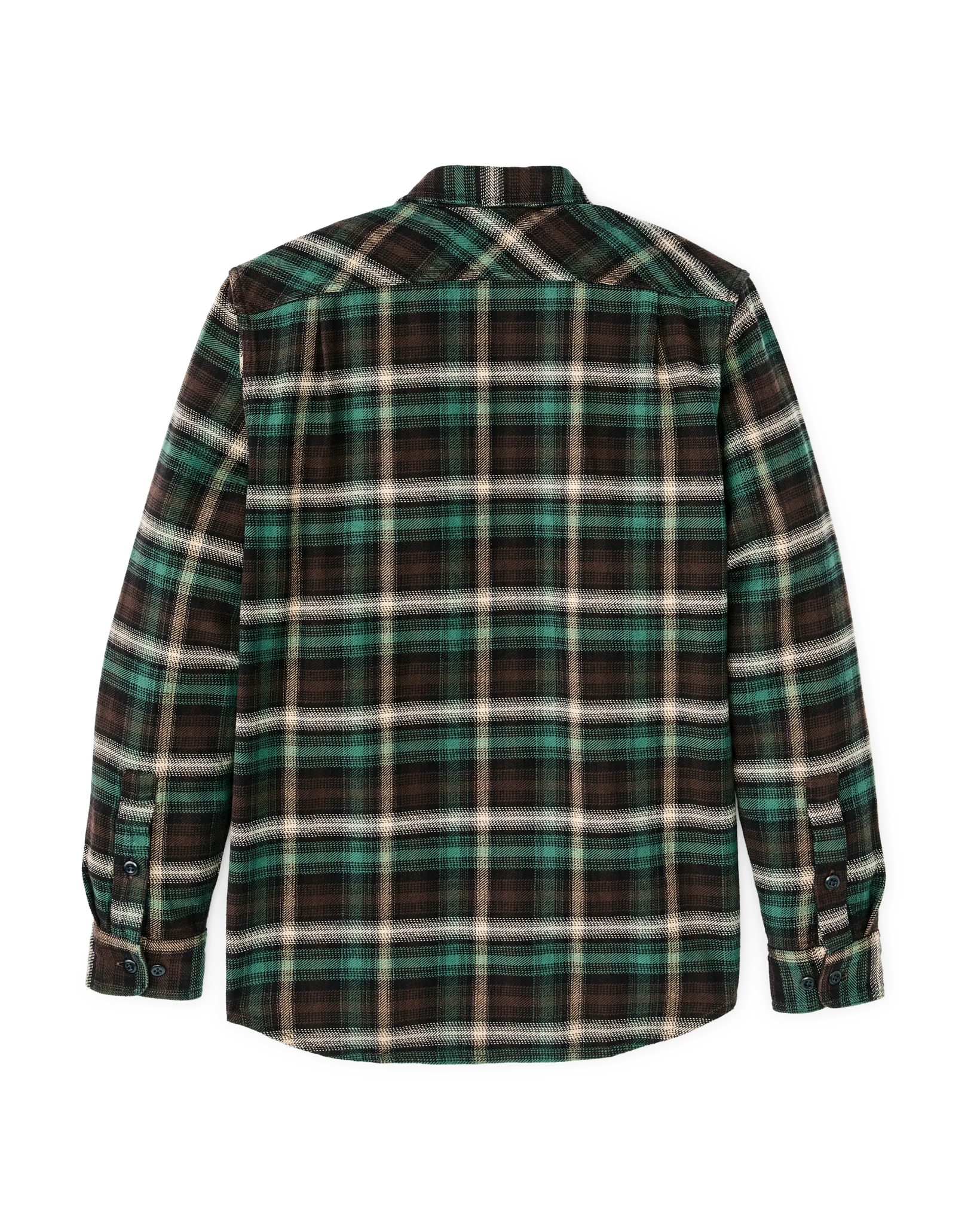 Vintage Flannel Work Shirt - Brown / Cream / Multi Plaid - Image 2