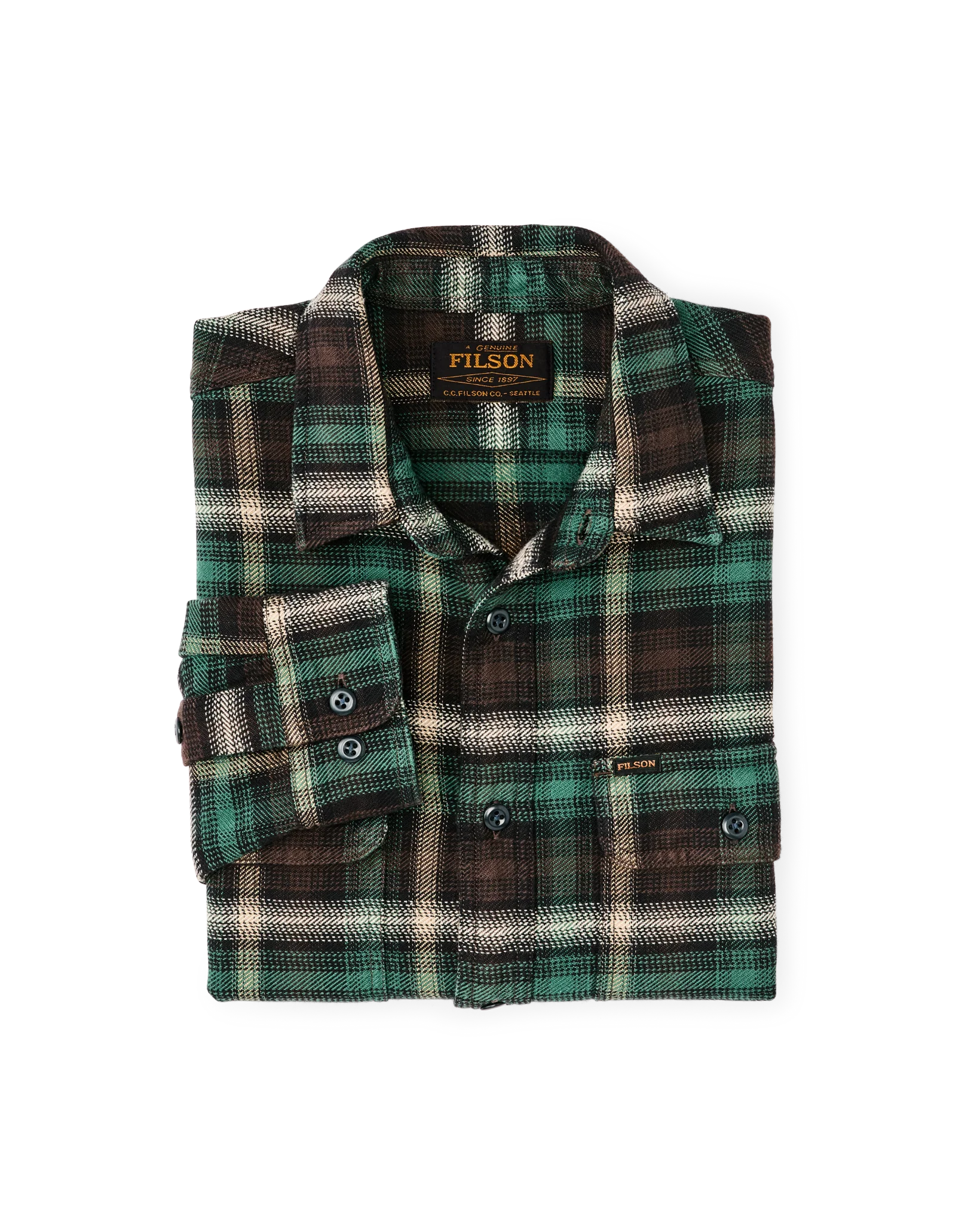 Vintage Flannel Work Shirt - Brown / Cream / Multi Plaid - Image 3