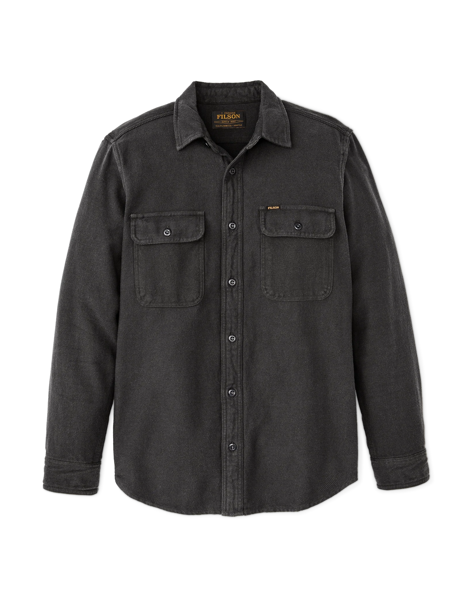 Vintage Flannel Work Shirt - Charcoal - Image 3
