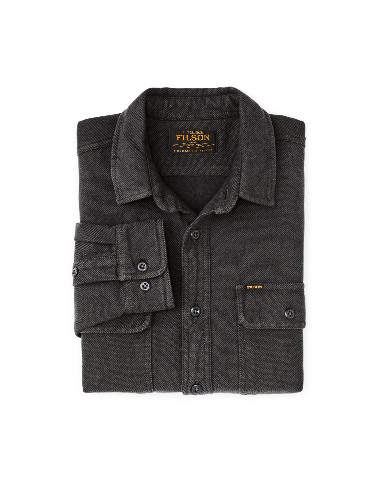 Vintage Flannel Work Shirt - Charcoal - Image 5