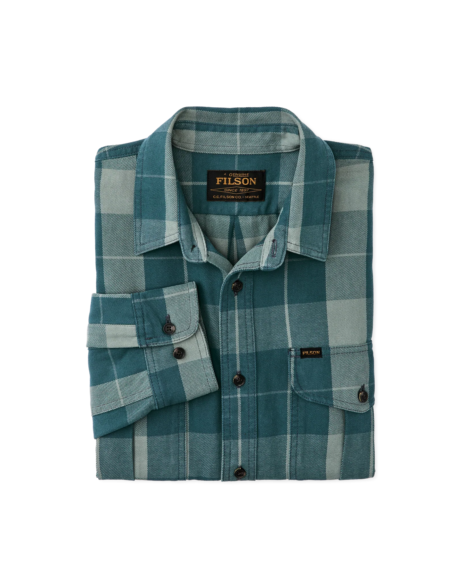 Vintage Wash Alaskan Guide Shirt - Jasper / Dark Teal Plaid - Image 6